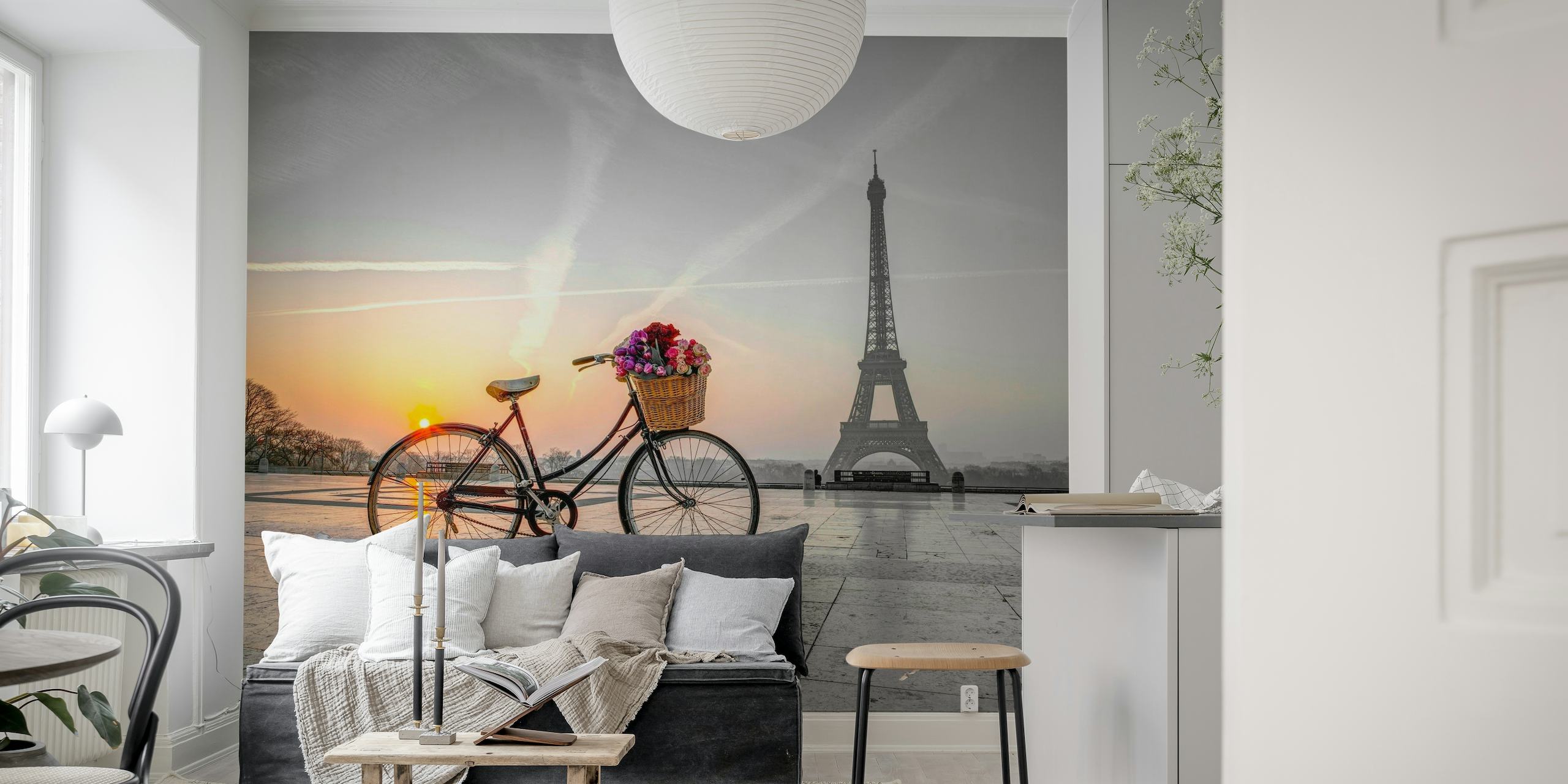 Bicycle and Eiffel tower 4 papel pintado