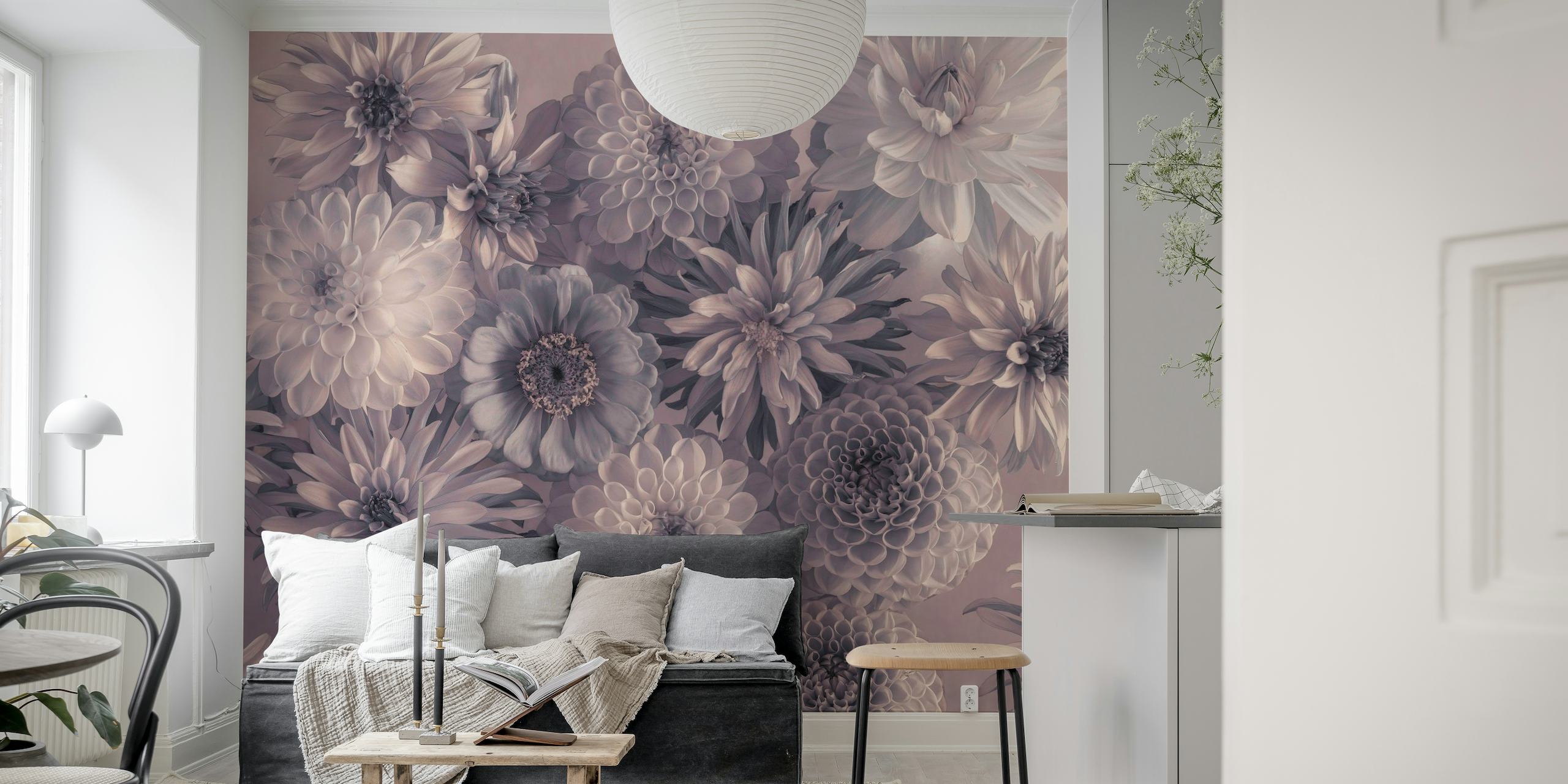 Mixed flowers wallpaper