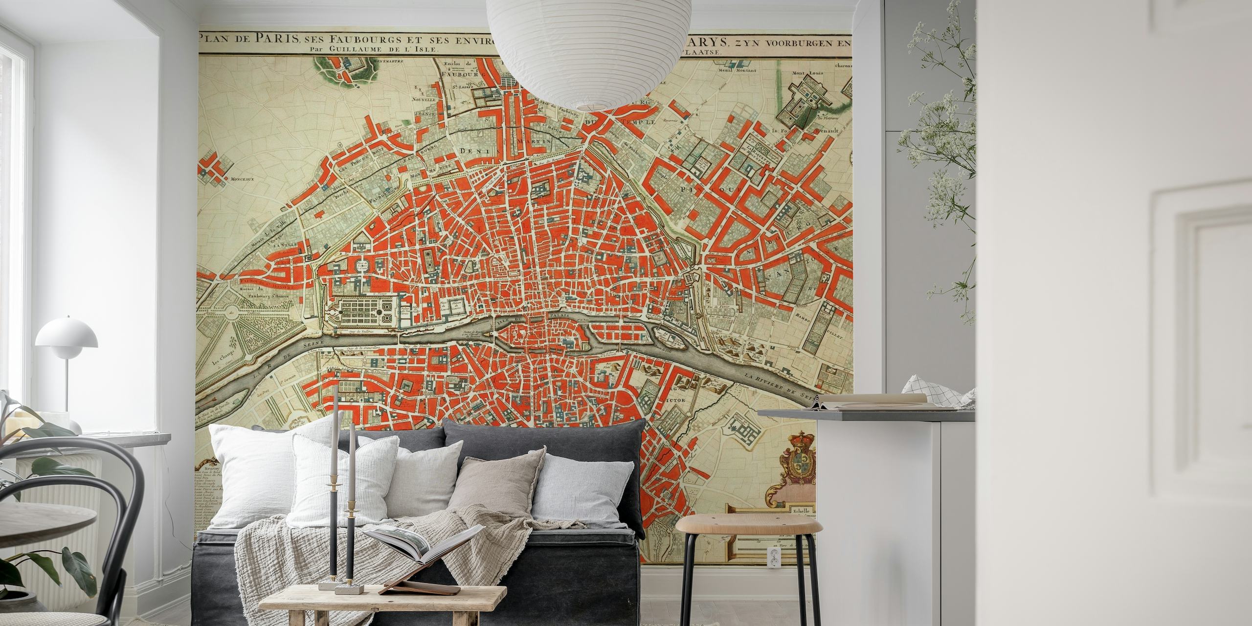 Vintage Paris Map Antique tapety
