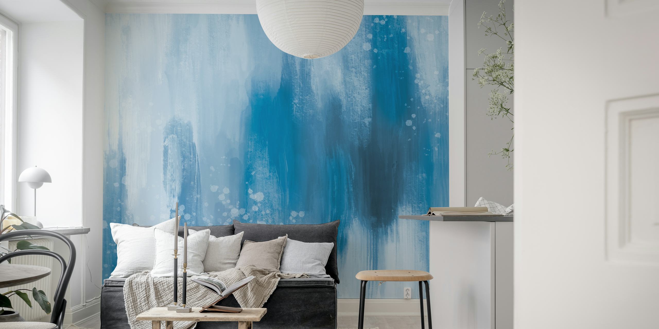 Blue abstract texture wallpaper with shades of blue and white