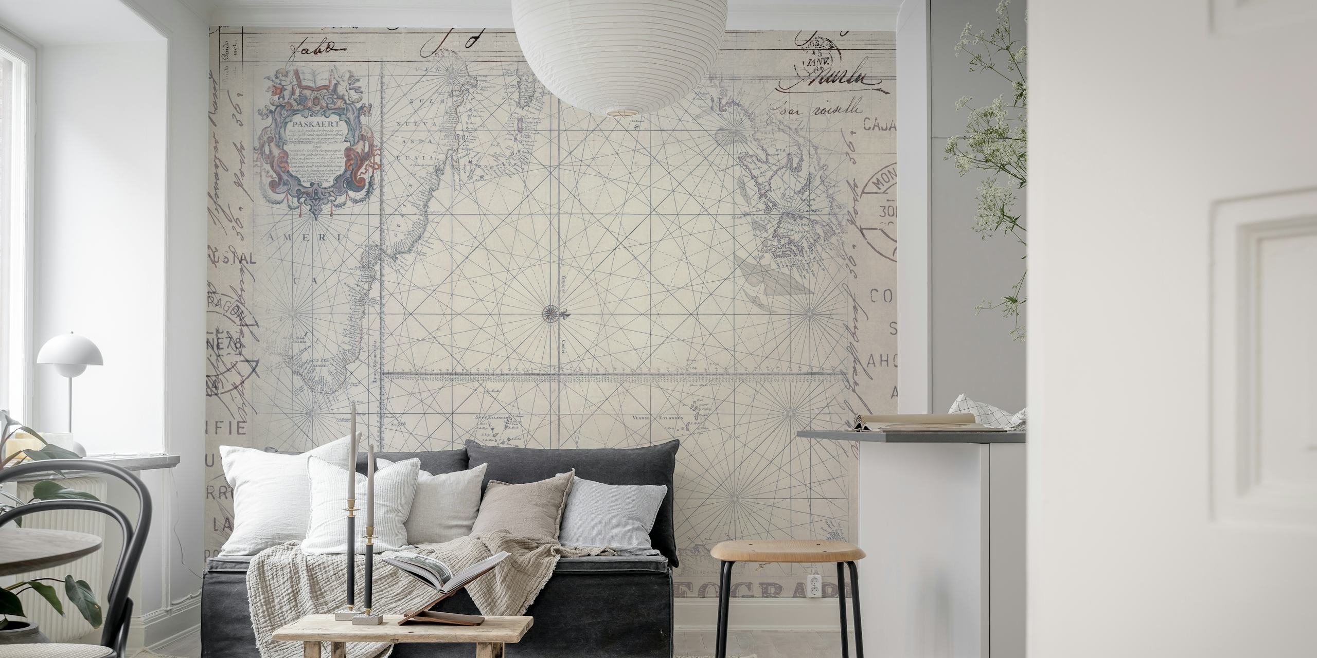Vintage Maps Collage Art huoneessa