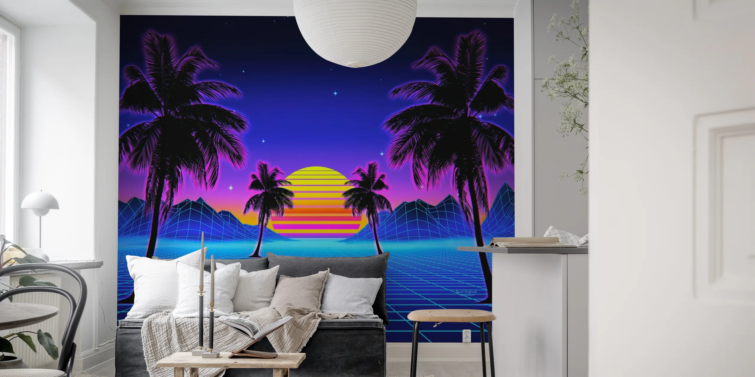 80s Retro Computer Art Wallpaper | Unmatched Vintage Wall Murals