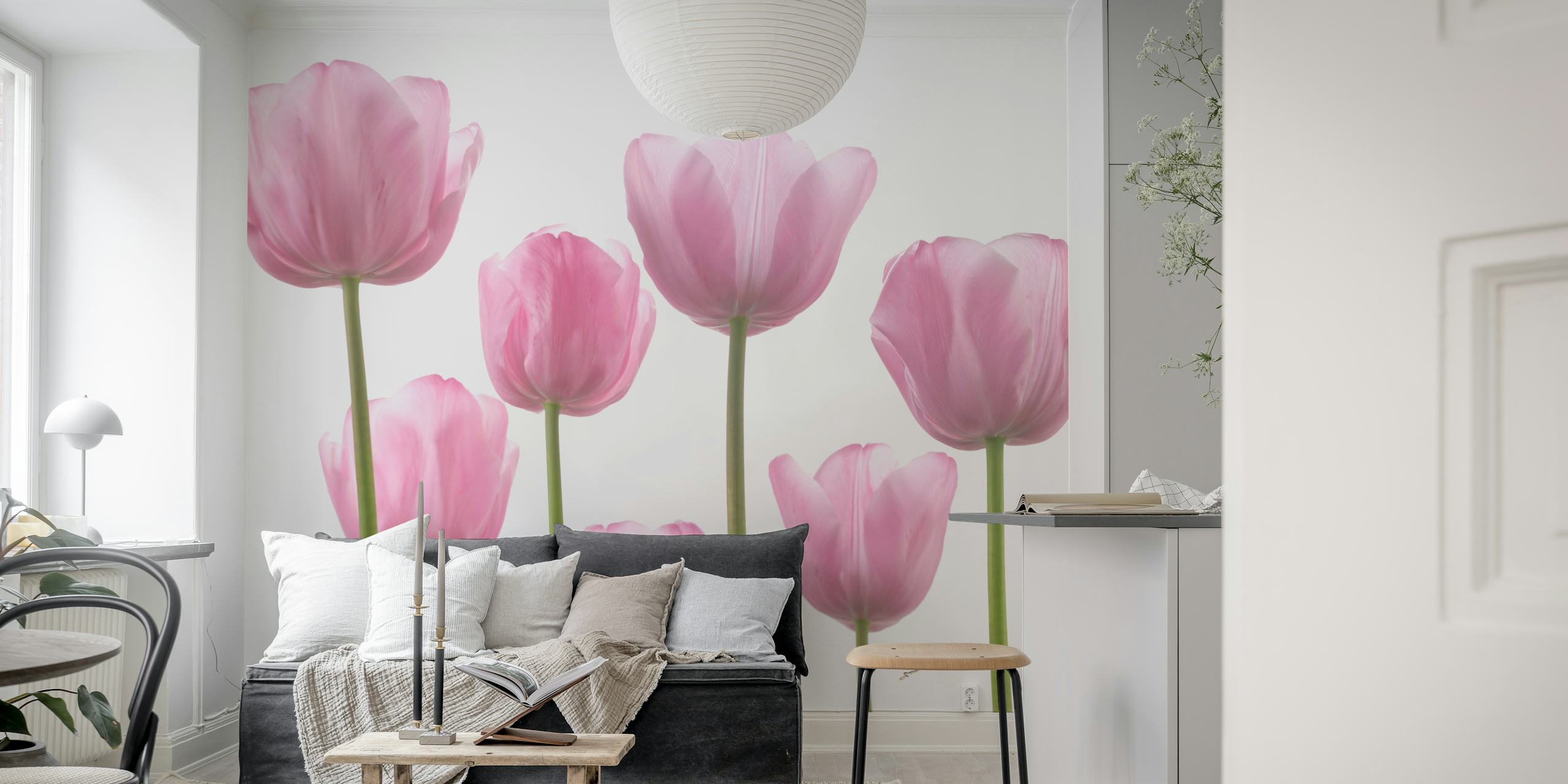 Papier peint rose Tulips 2 dans une chambre