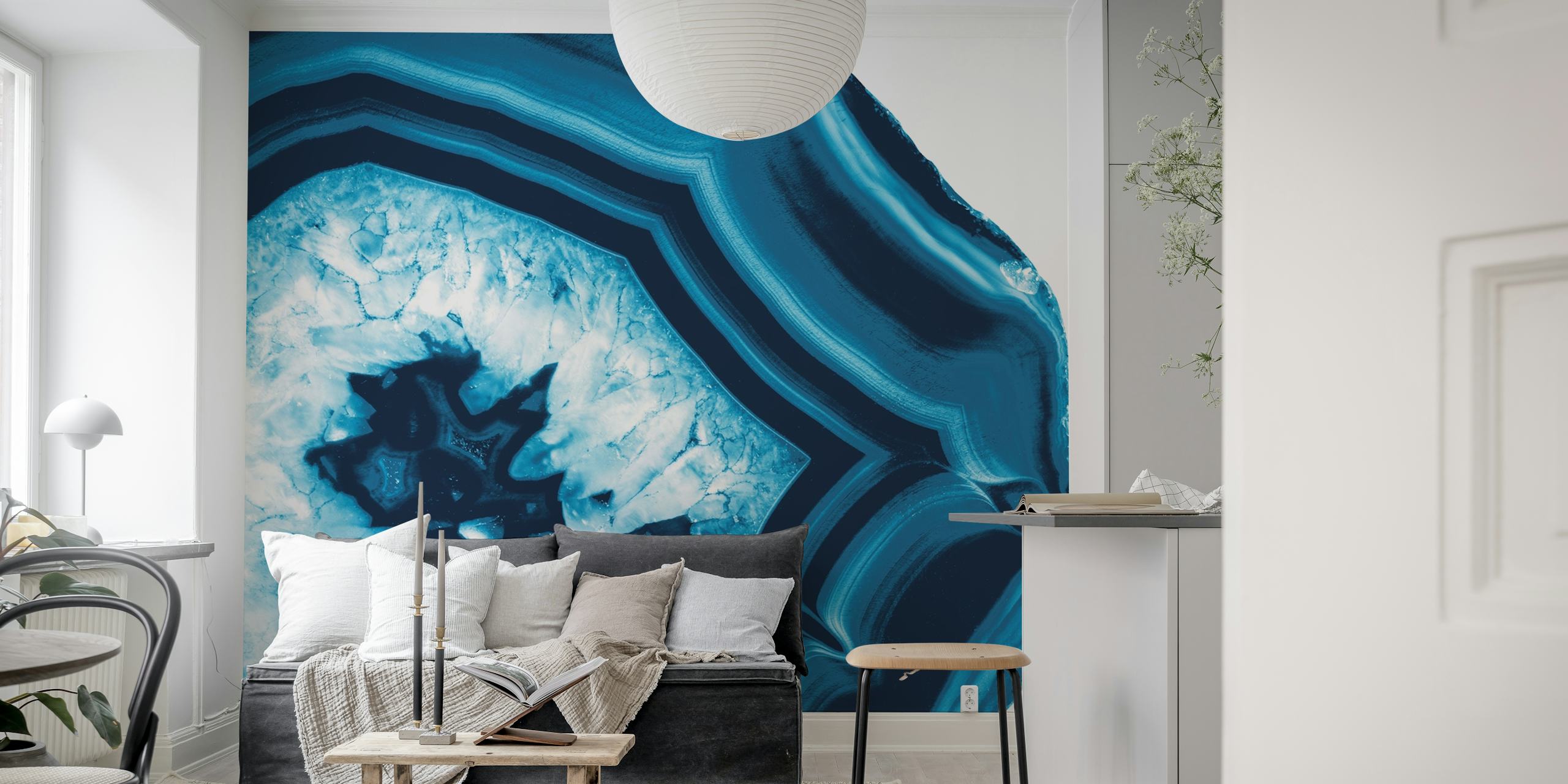 Blue Agate Chic 1 wallpaper in a room