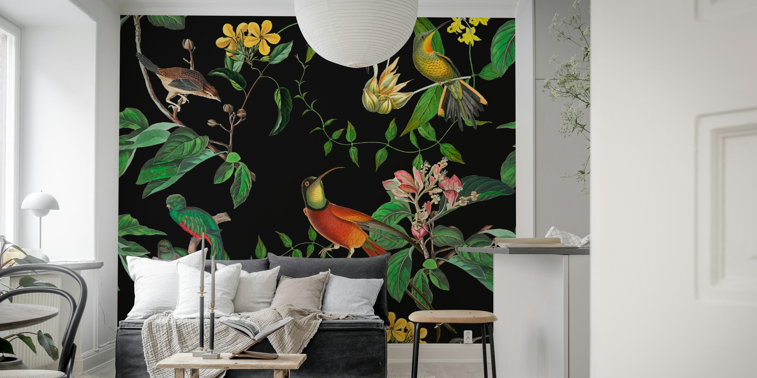 Carta da parati Exotic Hummingbird in un ambiente stanza.