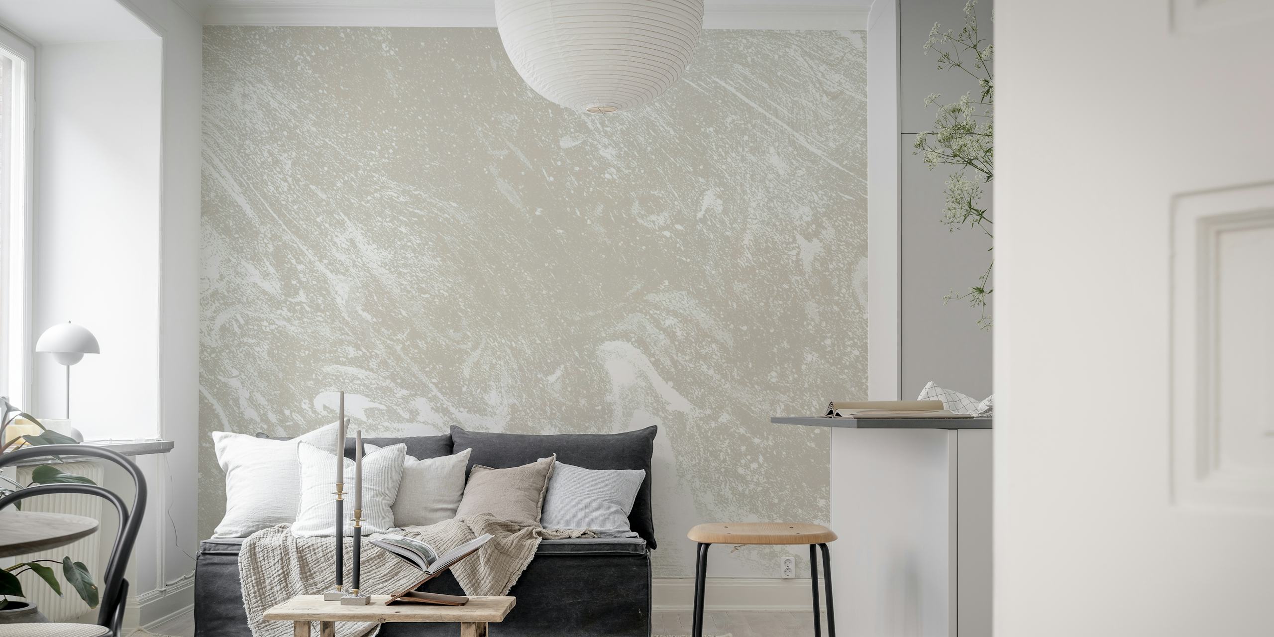 Texture Sand Beige papel de parede em um quarto