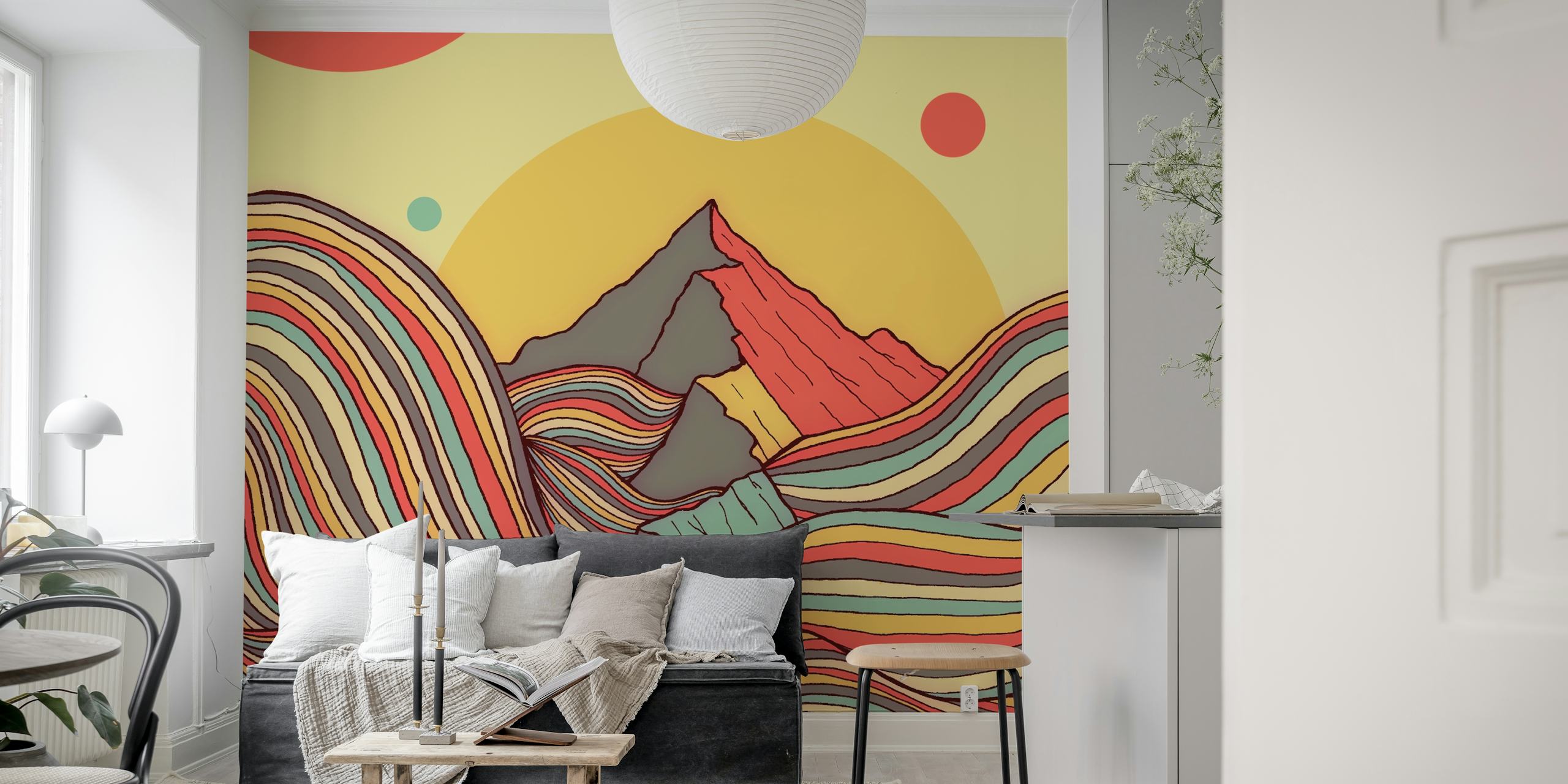 The ribbon sea cliffs tapet i et rom