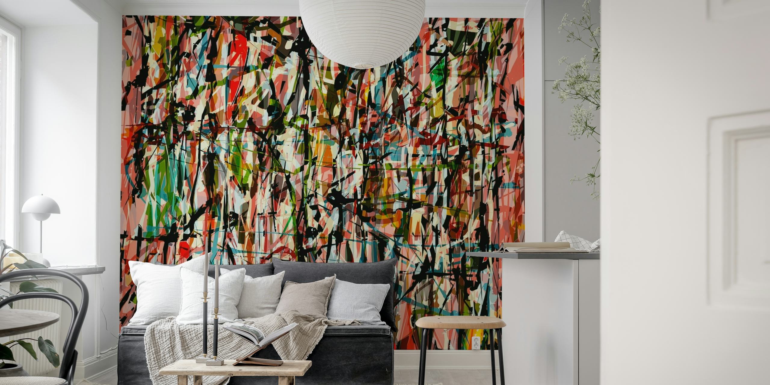 Colored Pollock Wallpaper - Express Your Vibrant Personality with Happywall