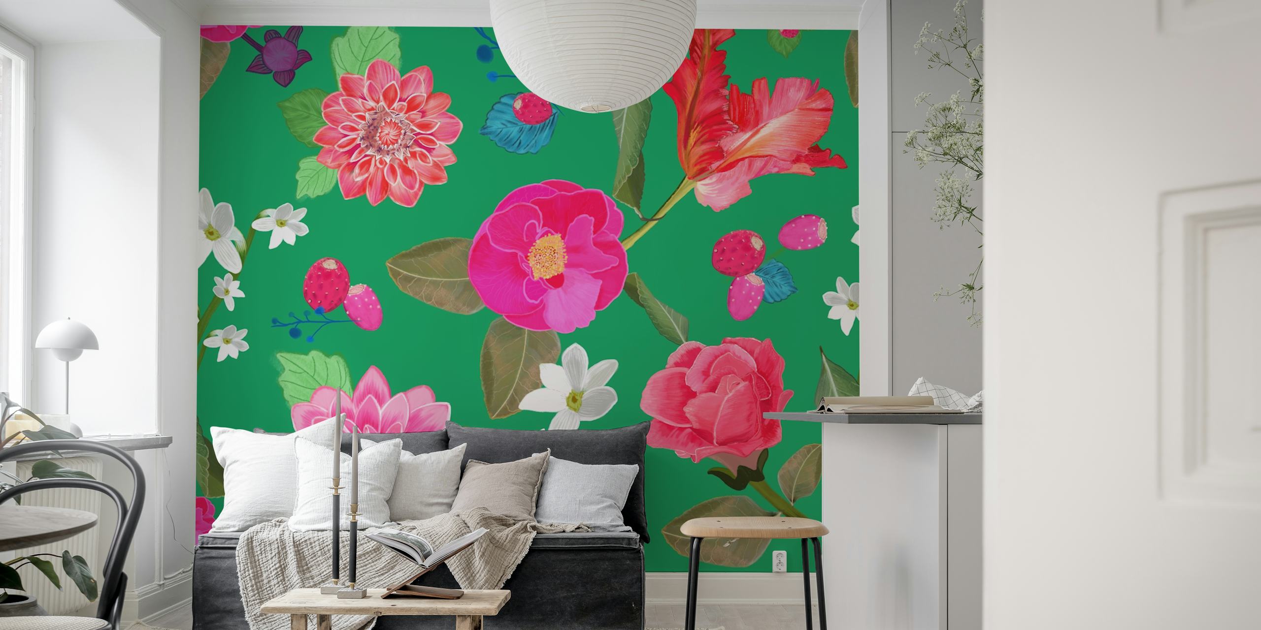 Hand-drawn beautiful colorful design floral