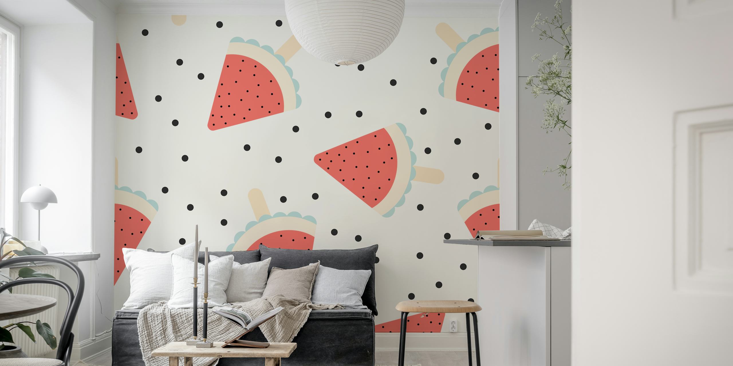 Watermelon popsicles behangontwerp