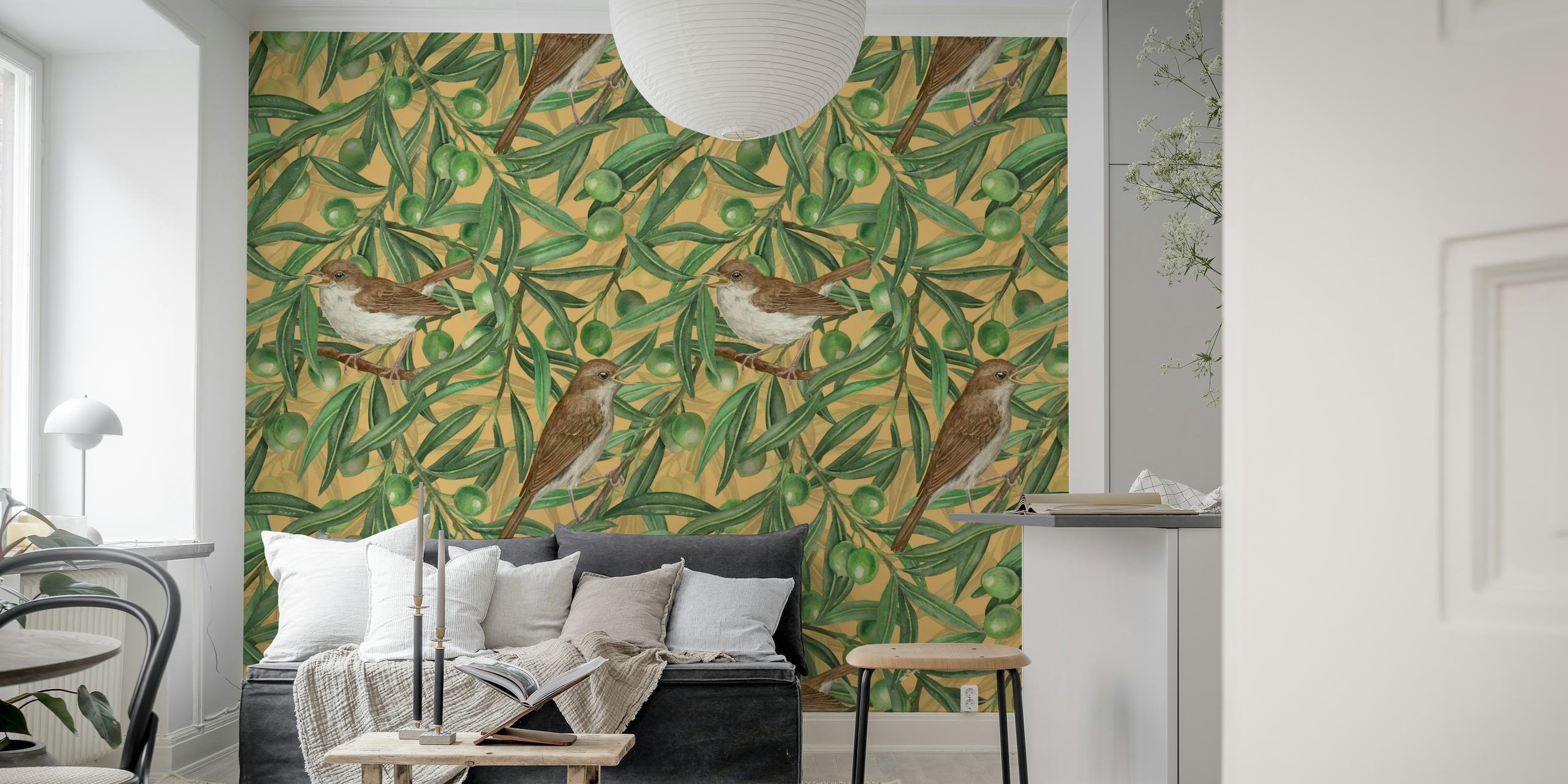 Birds in the olive tree 6 wallpaper