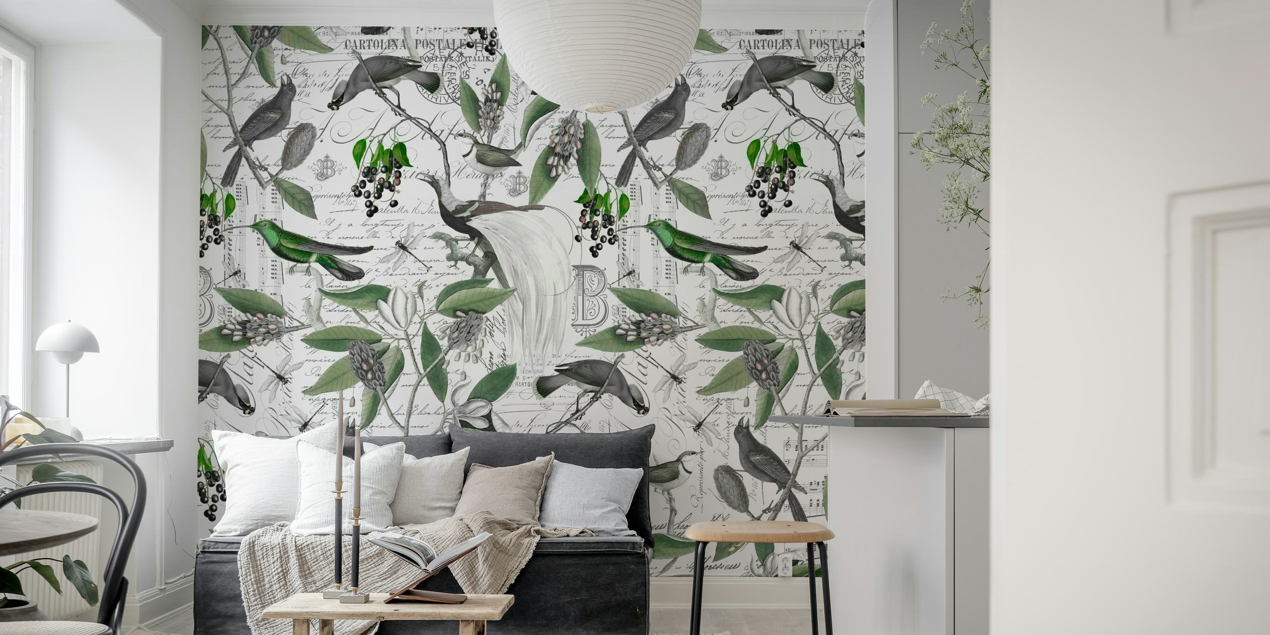 Vintage Magnolia And Birds wallpaper