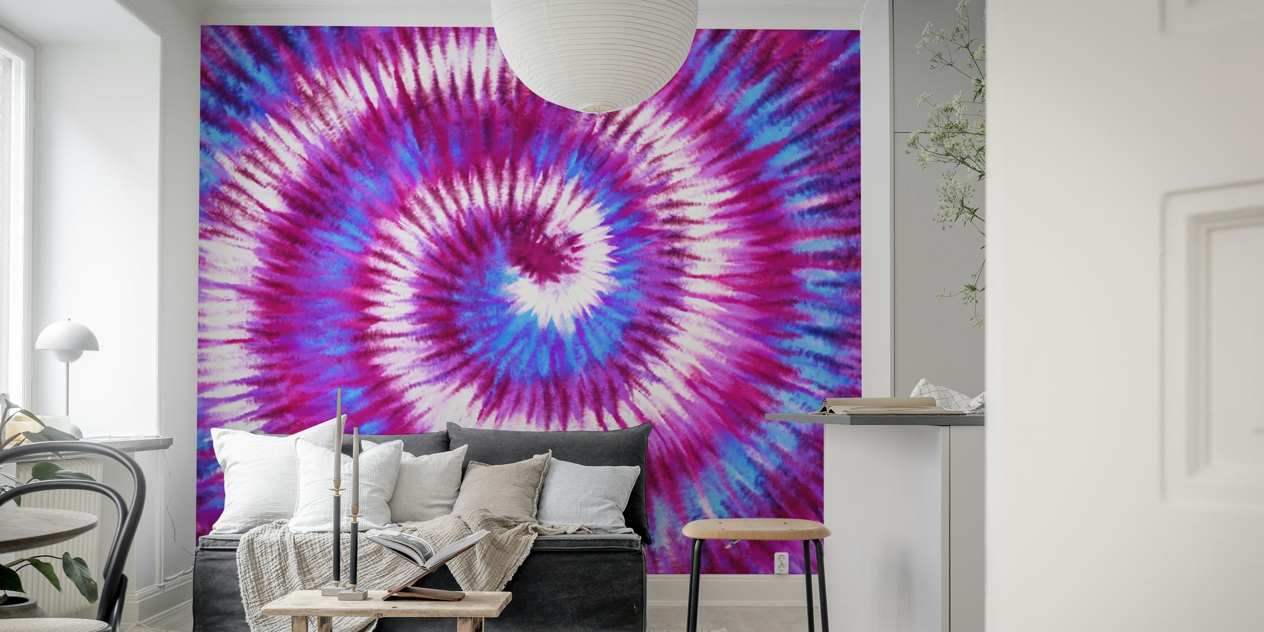Design vibrante de Tie Dye Background 19 em um quarto
