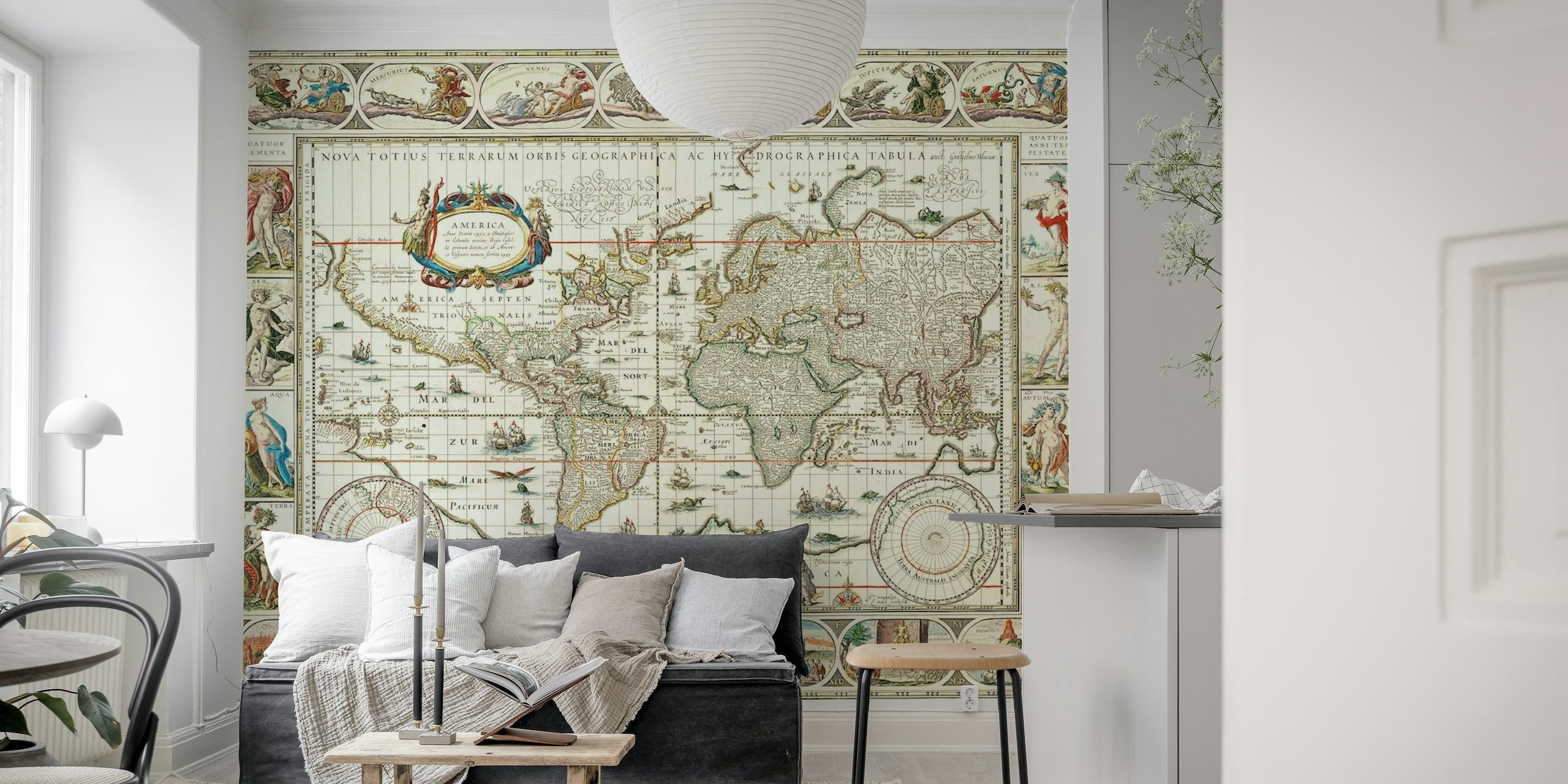 Antique World Map 2 behang