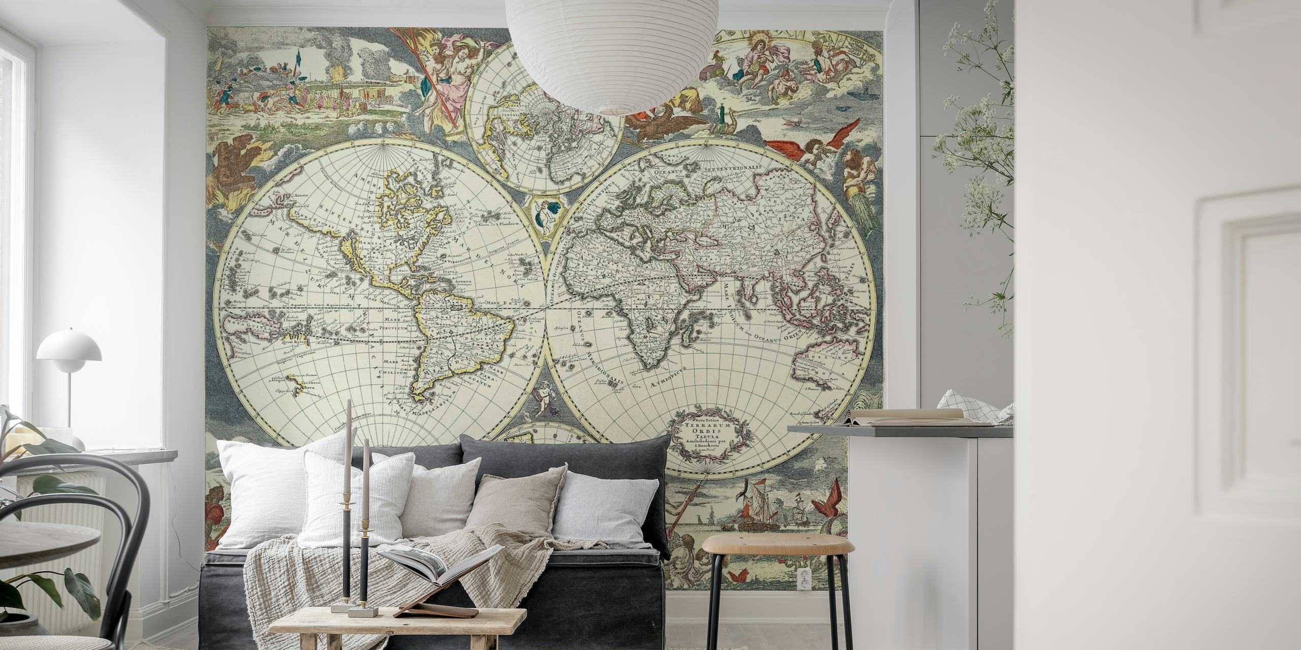 Antique World Map 4 behang