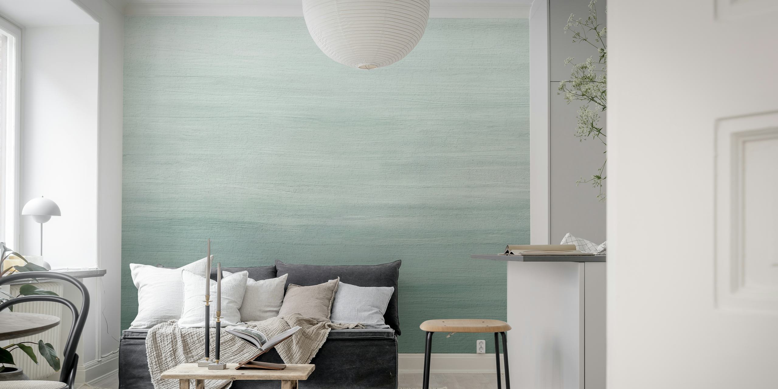 Gradient sage green wallpaper with soft brush strokes