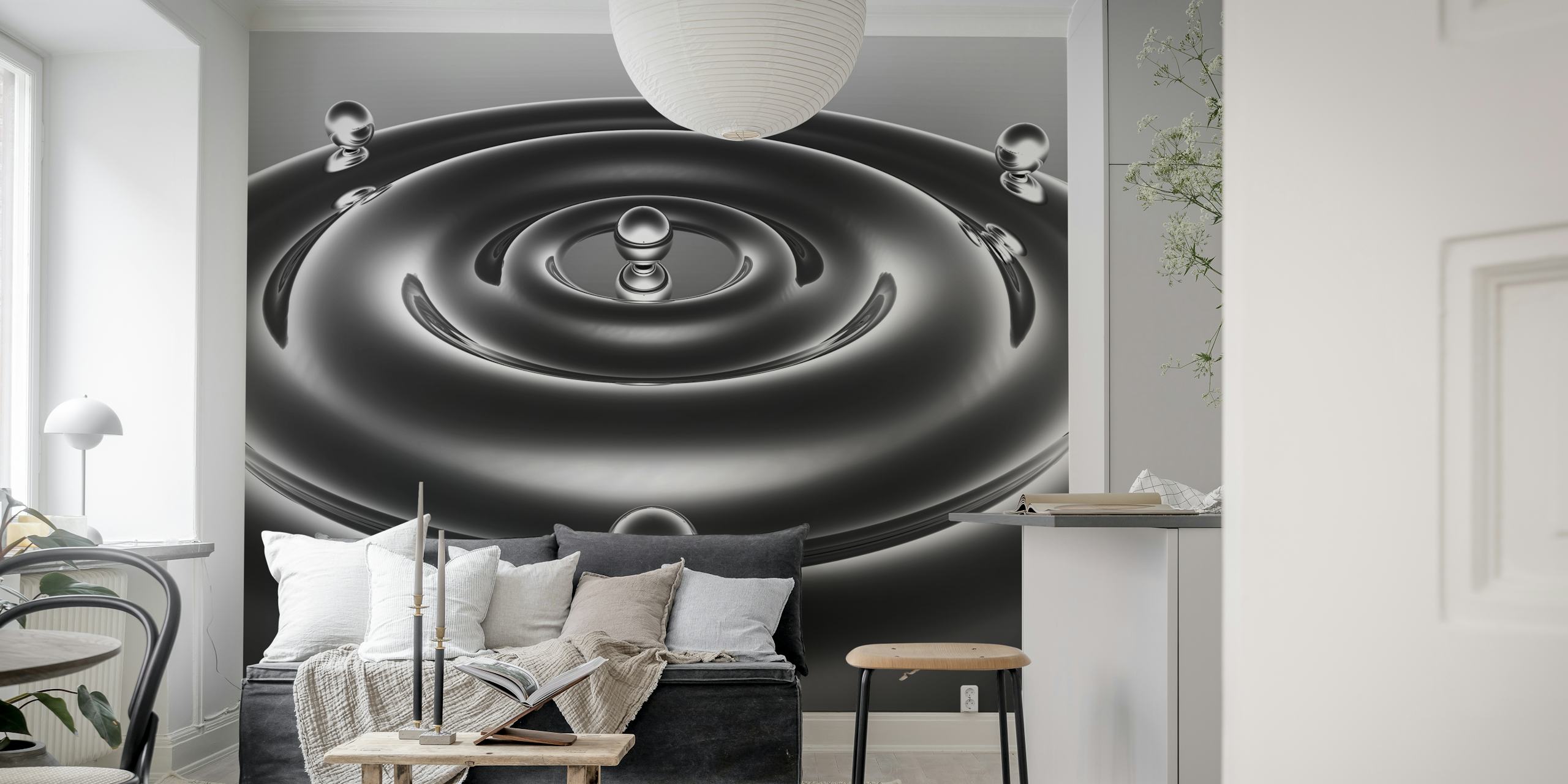 Three Pearl tapetdesign i ett rum