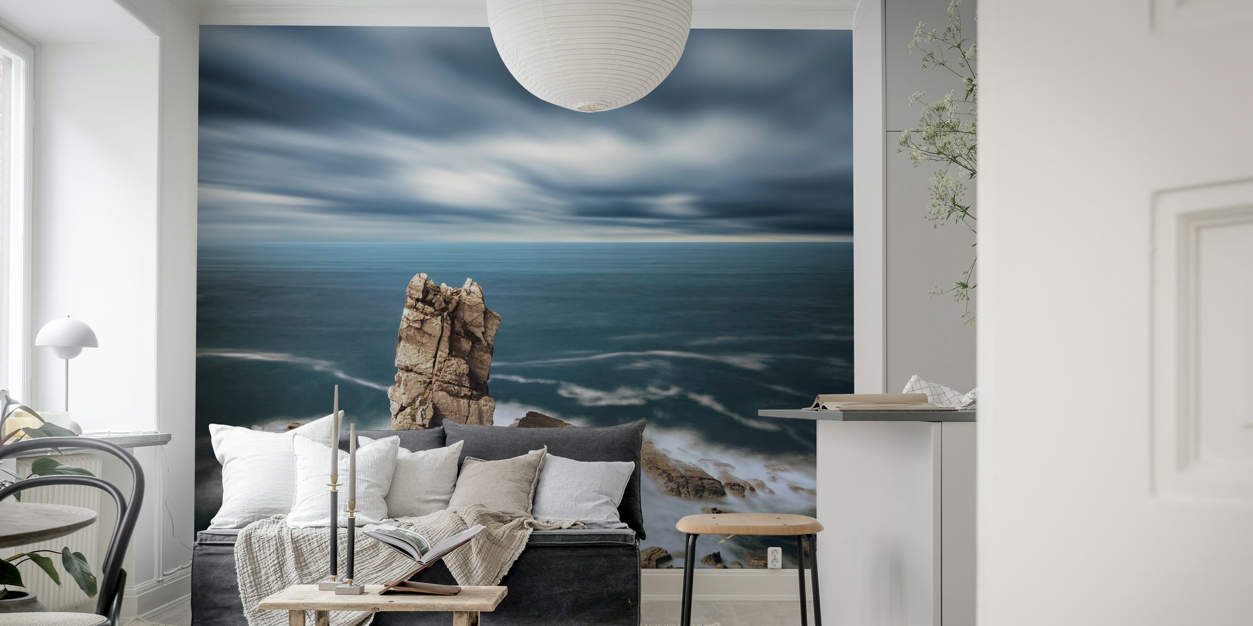 Dramatic seascape with rock formation in Spain, wall mural