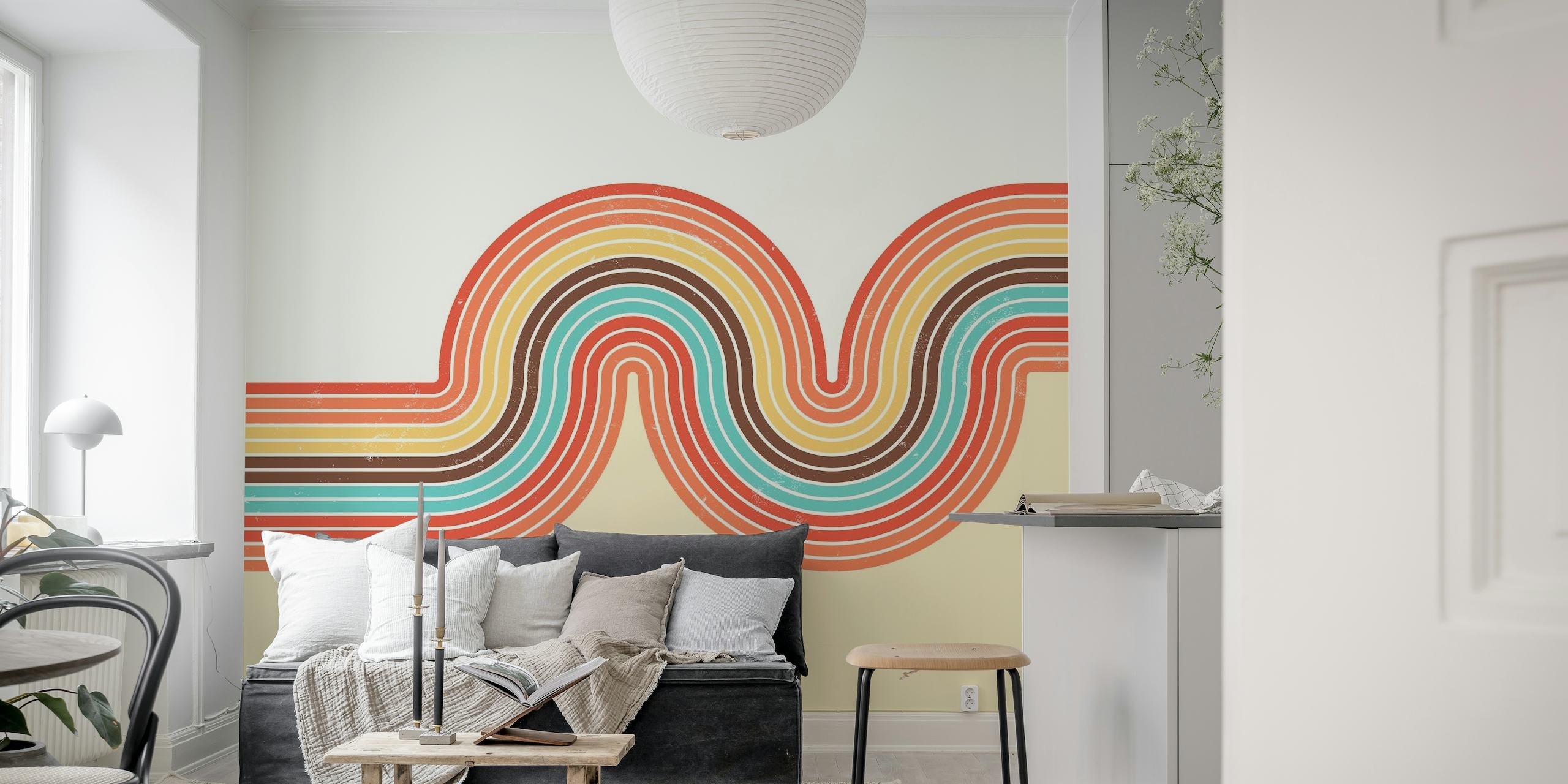 Retro Curvey Lines wallpaper