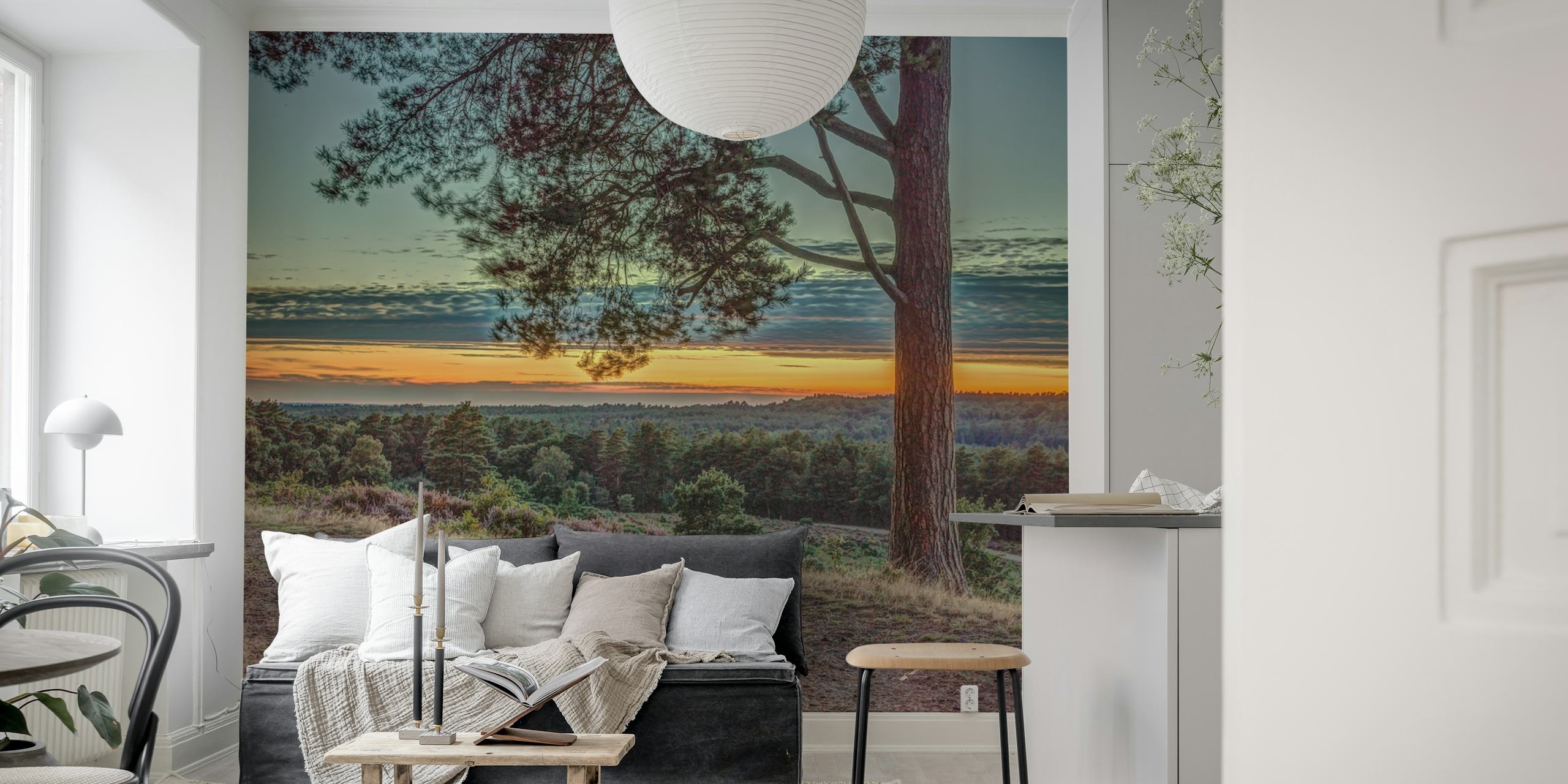 Carta da parati Picturesque Landscape in una stanza
