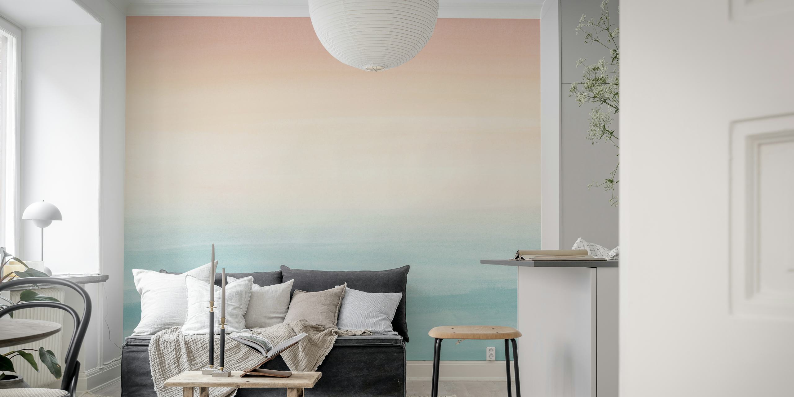 Abstrakti tapetti Touching Watercolor Abstract 3 huoneessa