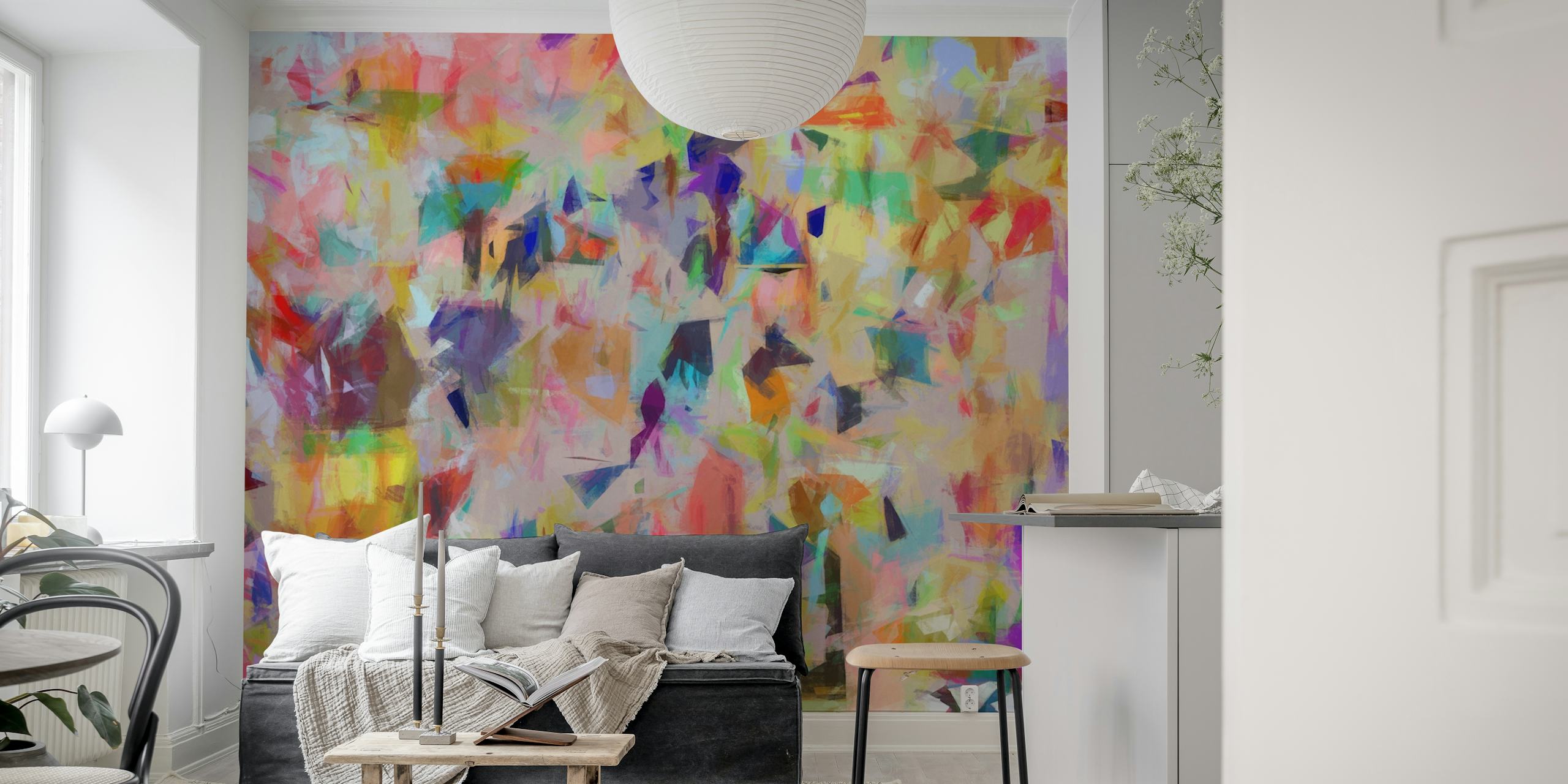 Colorful abstract geometric shapes wallpaper