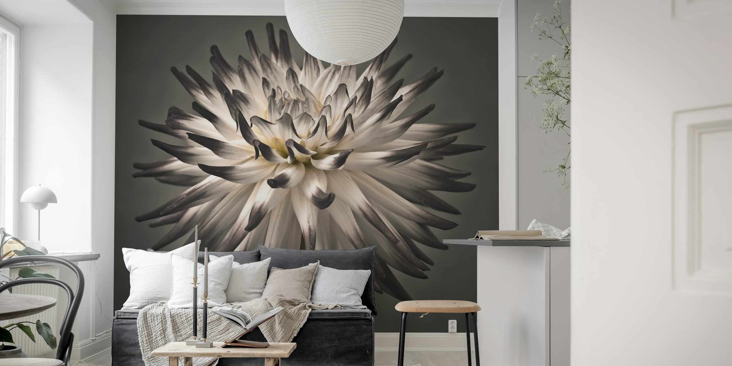 Papel pintado Delicate Dahlia en una habitación