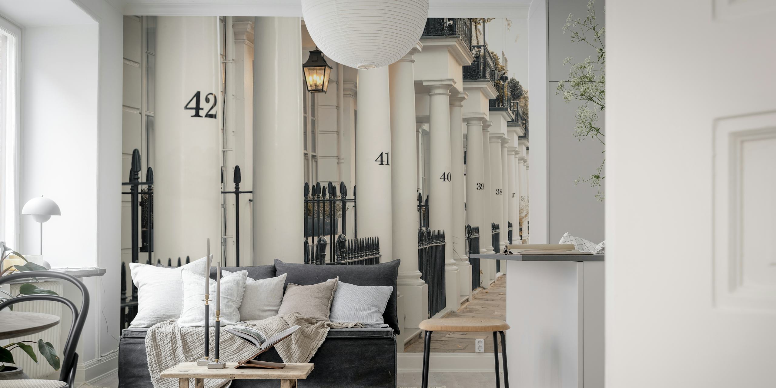 Architectural wallpaper z eleganckimi filarami