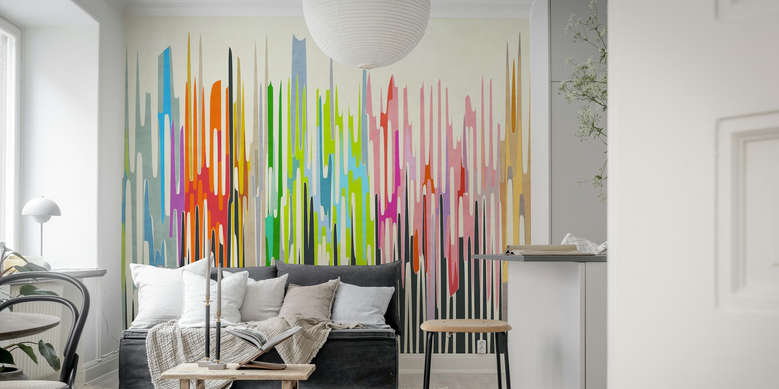 Colorful Waves tapet i et rom