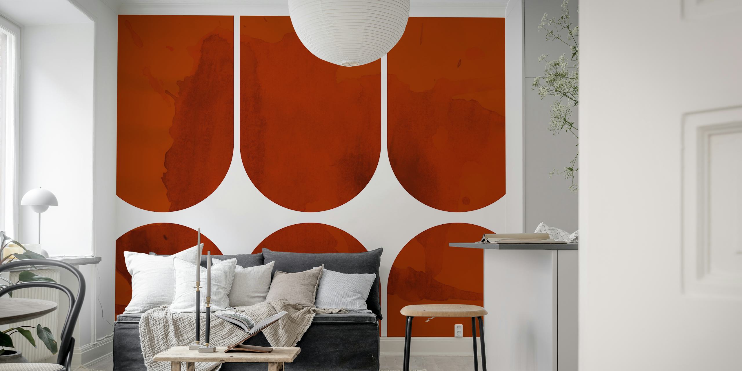 Warm Mid-Century Arches in een kamer
