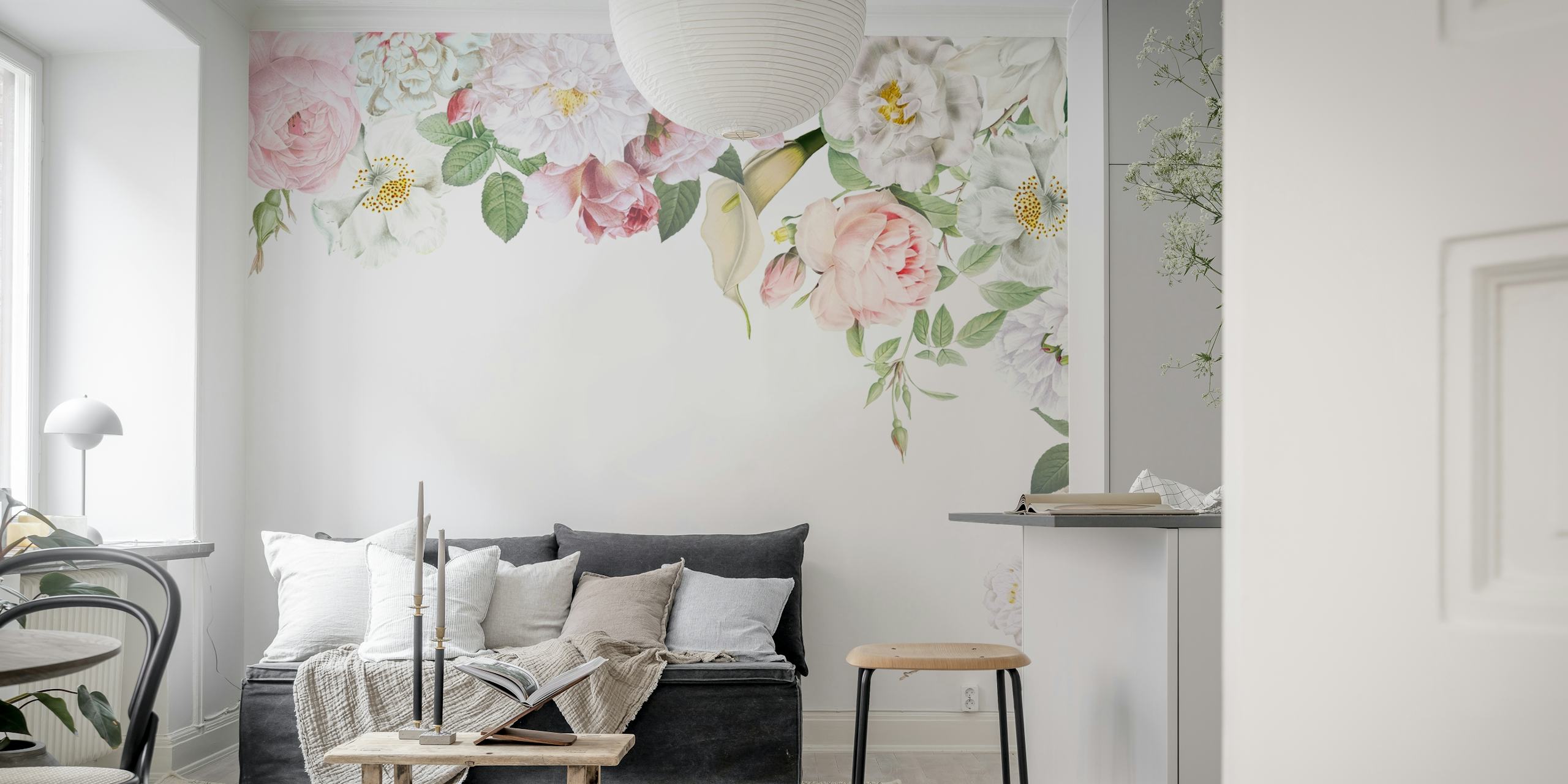 Antique Lush Opulent Roses pozadina u sobi