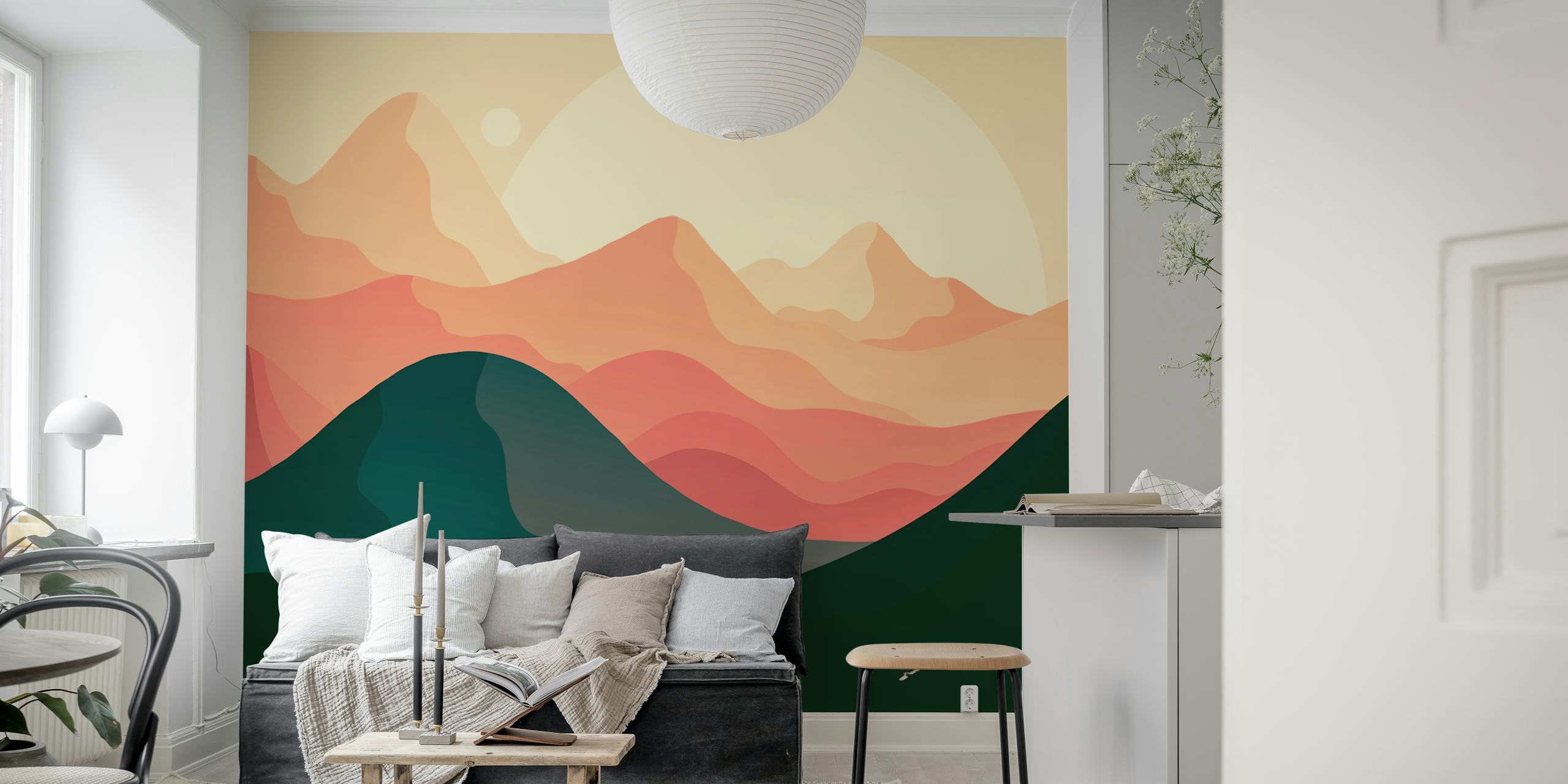 Sand dune mountains tapet i et rom