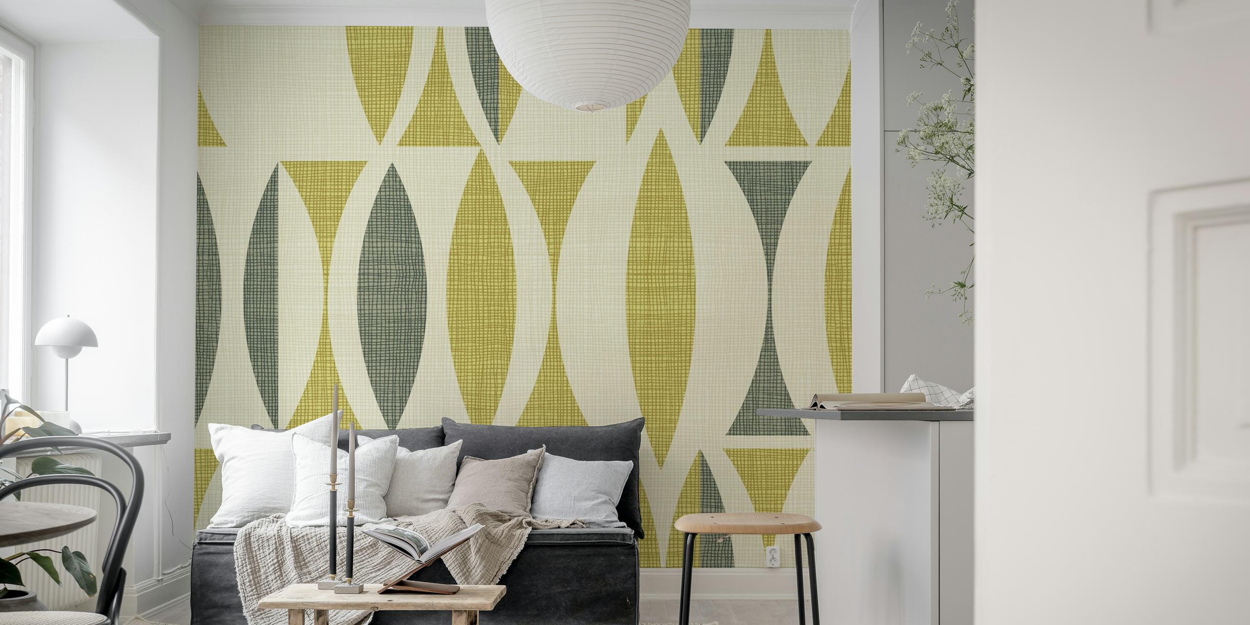 Field in Color Gold wallpaper displayed in a room