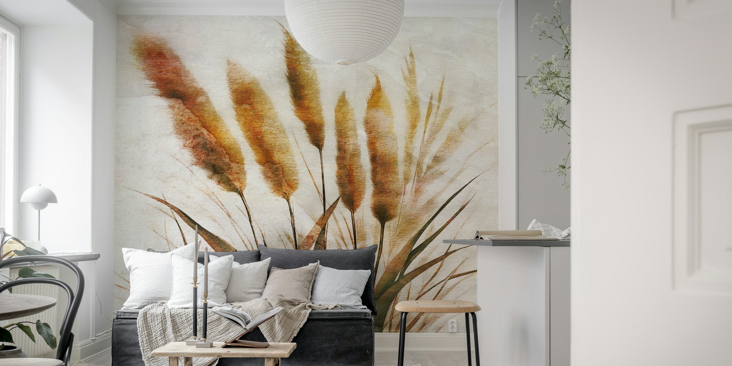 Papel pintado Serene Grass Land en una habitación