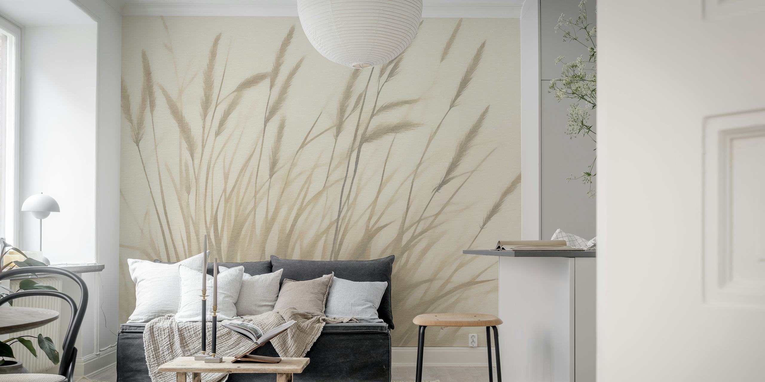 Natural Neutral Soft Grass design della carta da parati