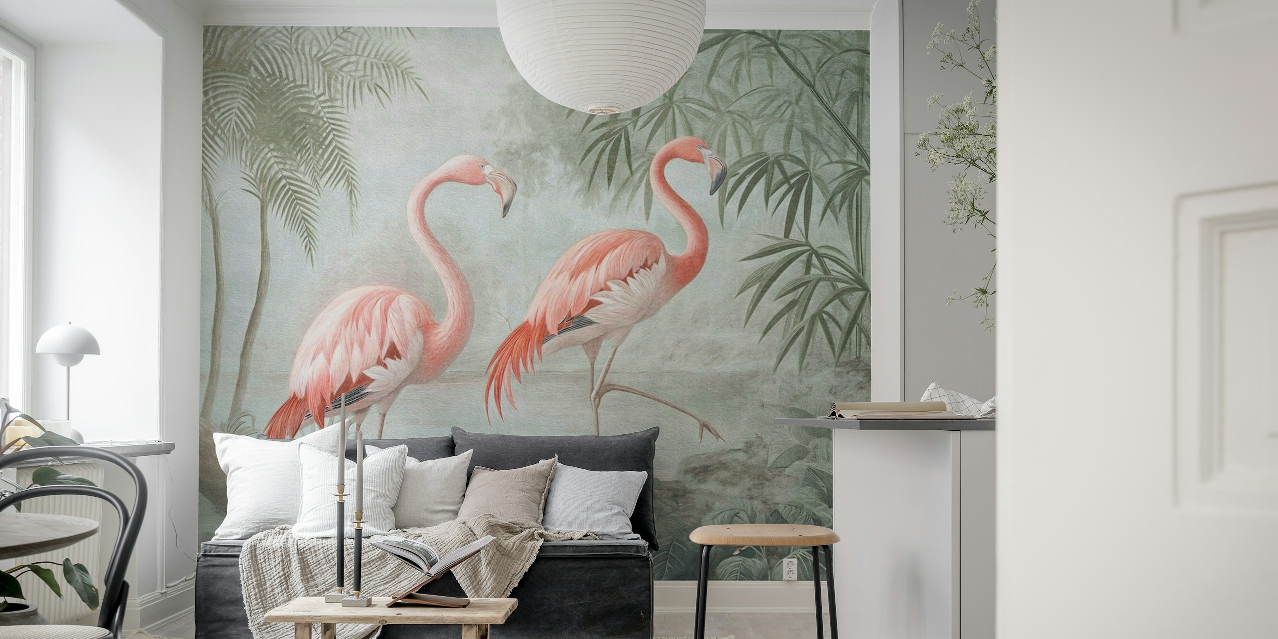 Flamingo Bros Vintage Painting behang