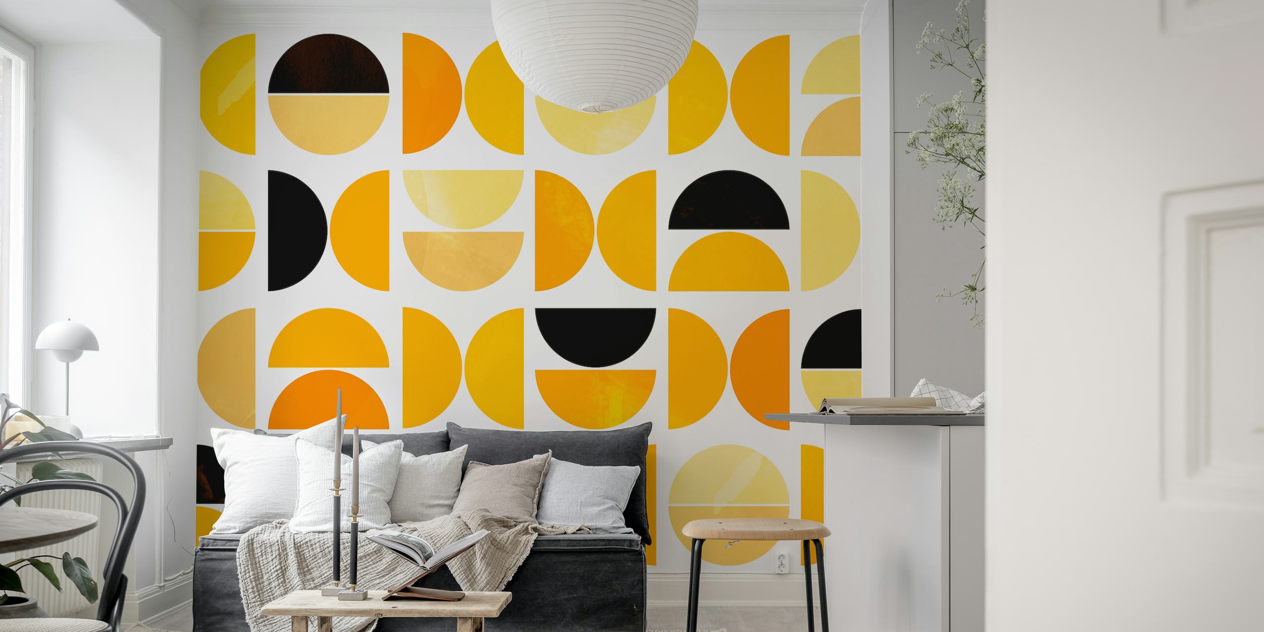 Tapeta Happy Mustard Bauhaus v pokoji