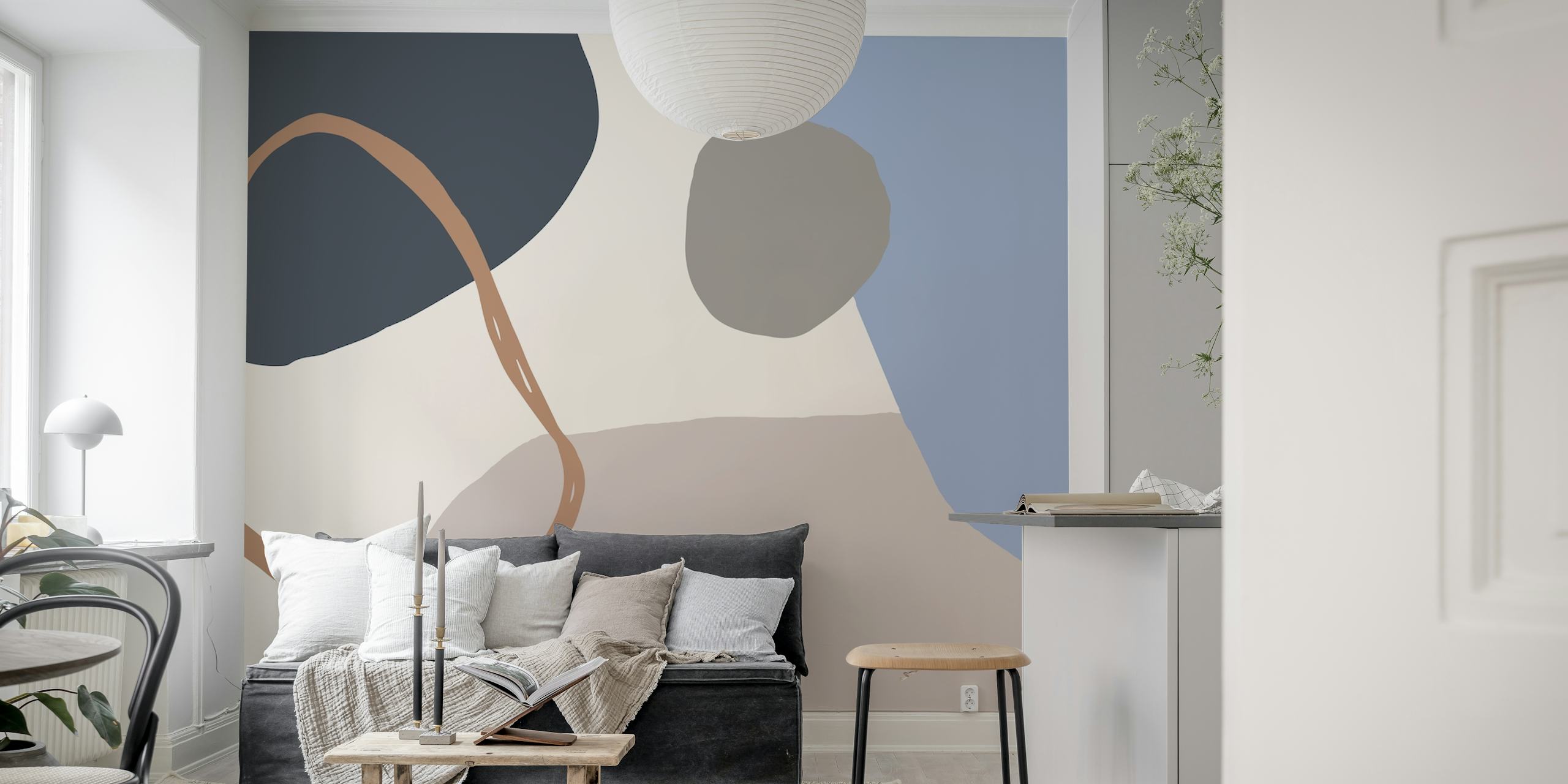 Organic Shapes 13 wallpaper in a room