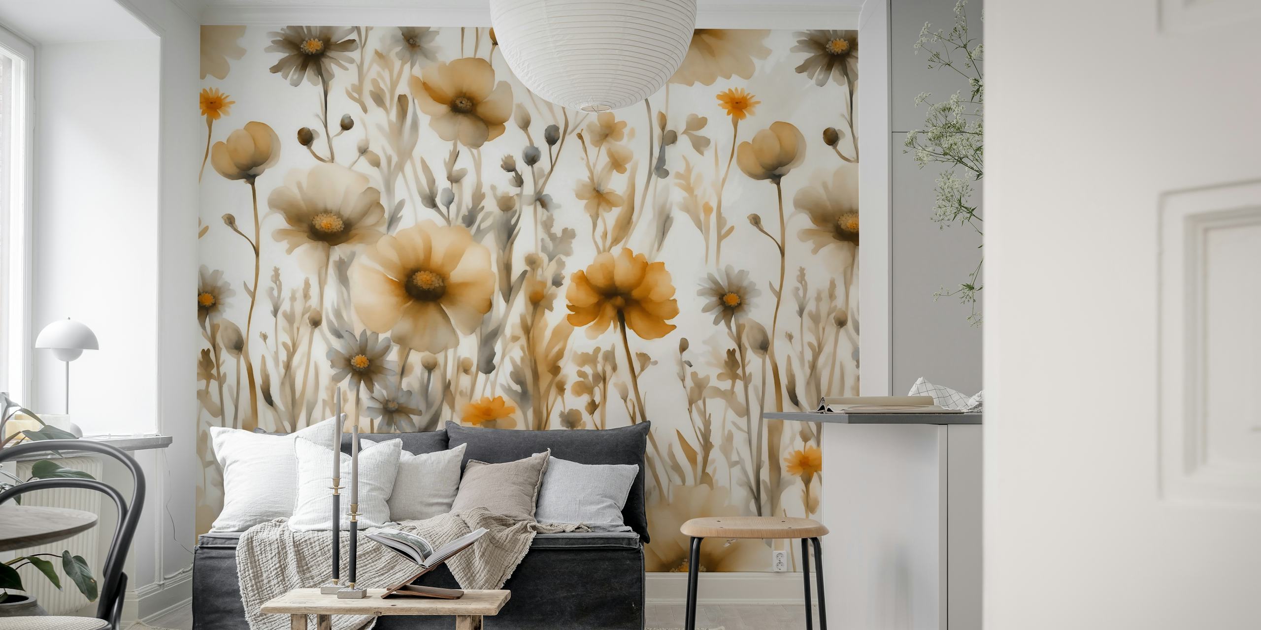 Moody Wildflower Vintage tapet i et rum