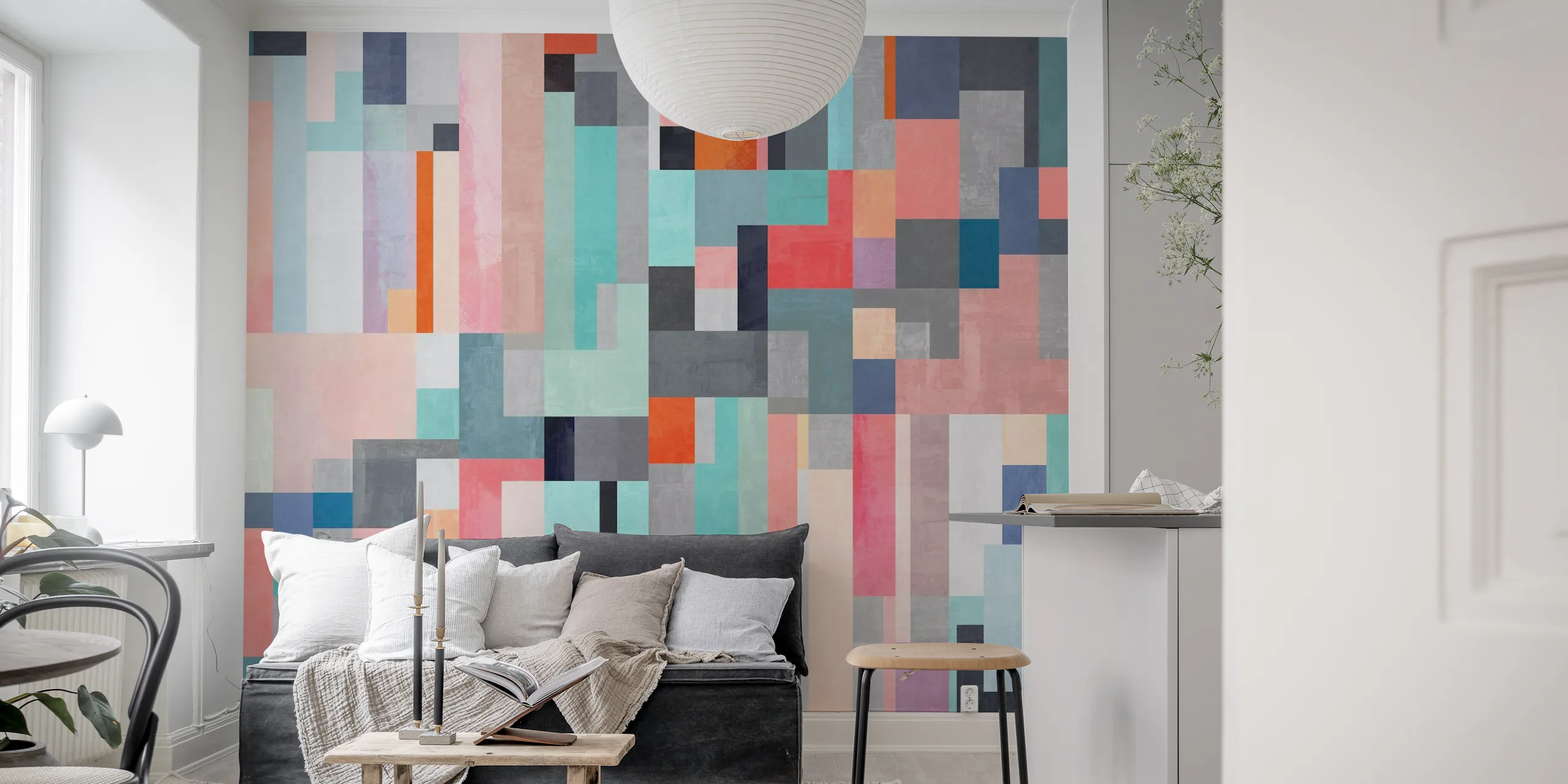 Transform your space with the 'Geometric with Rectangles' wall mural ...