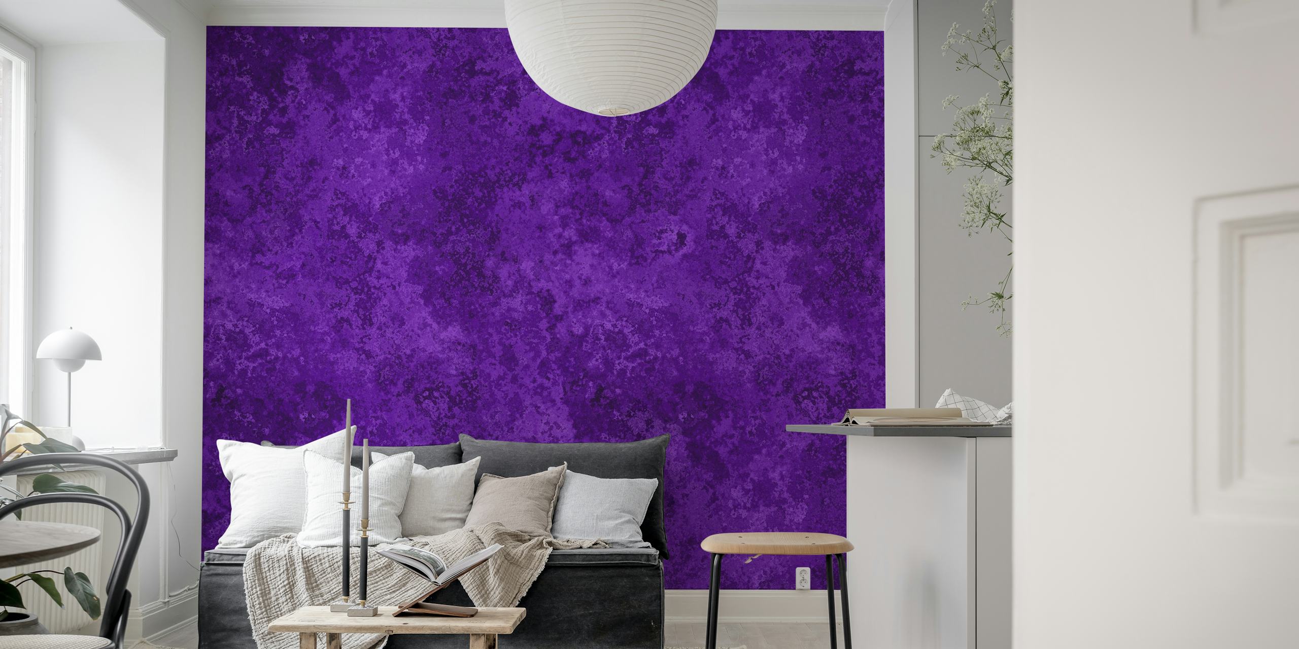 Purple textured wallpaper featuring subtle moss design