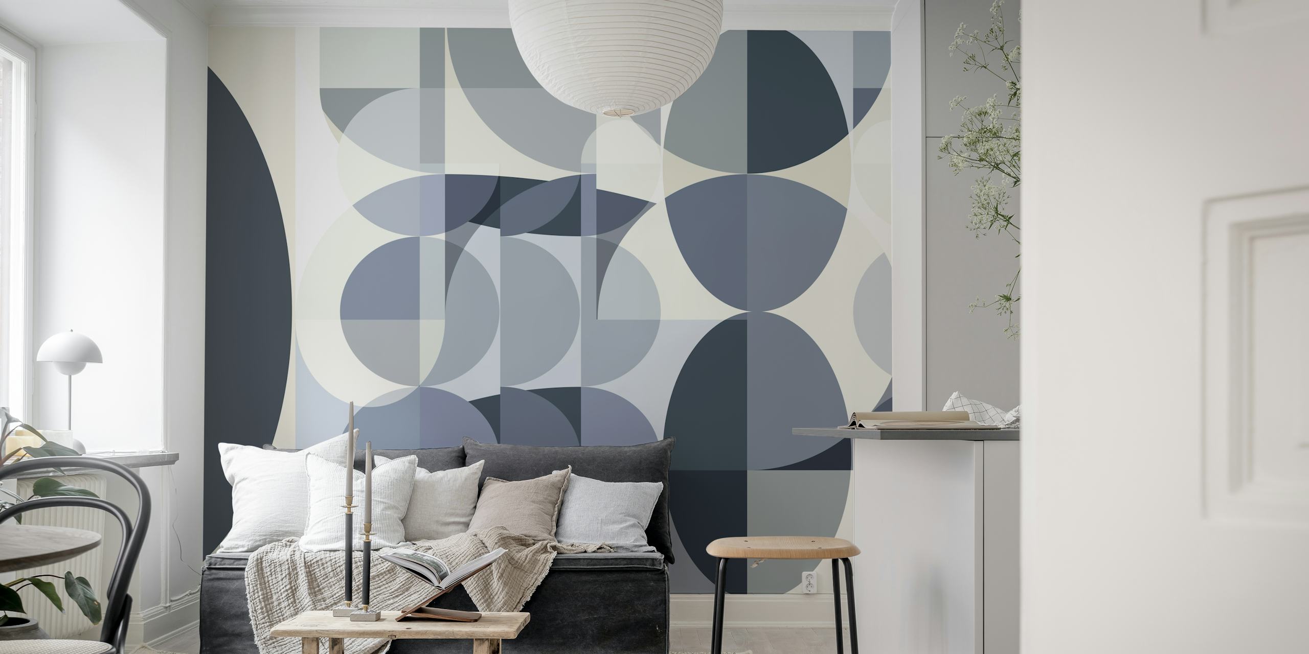 Papel tapiz Time Travel Mosaic en una habitación