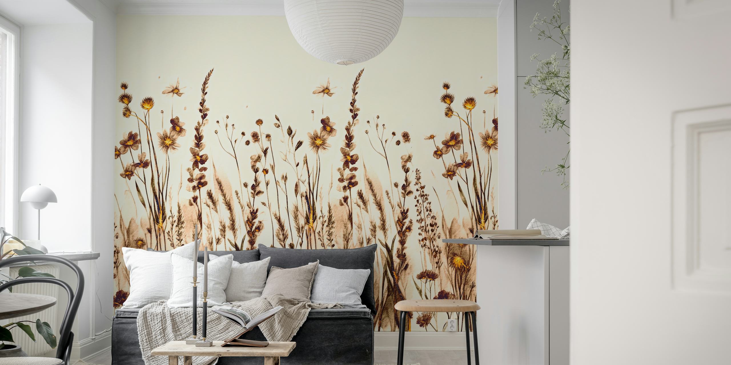 Dry Wildflower Dream wallpaper in a room