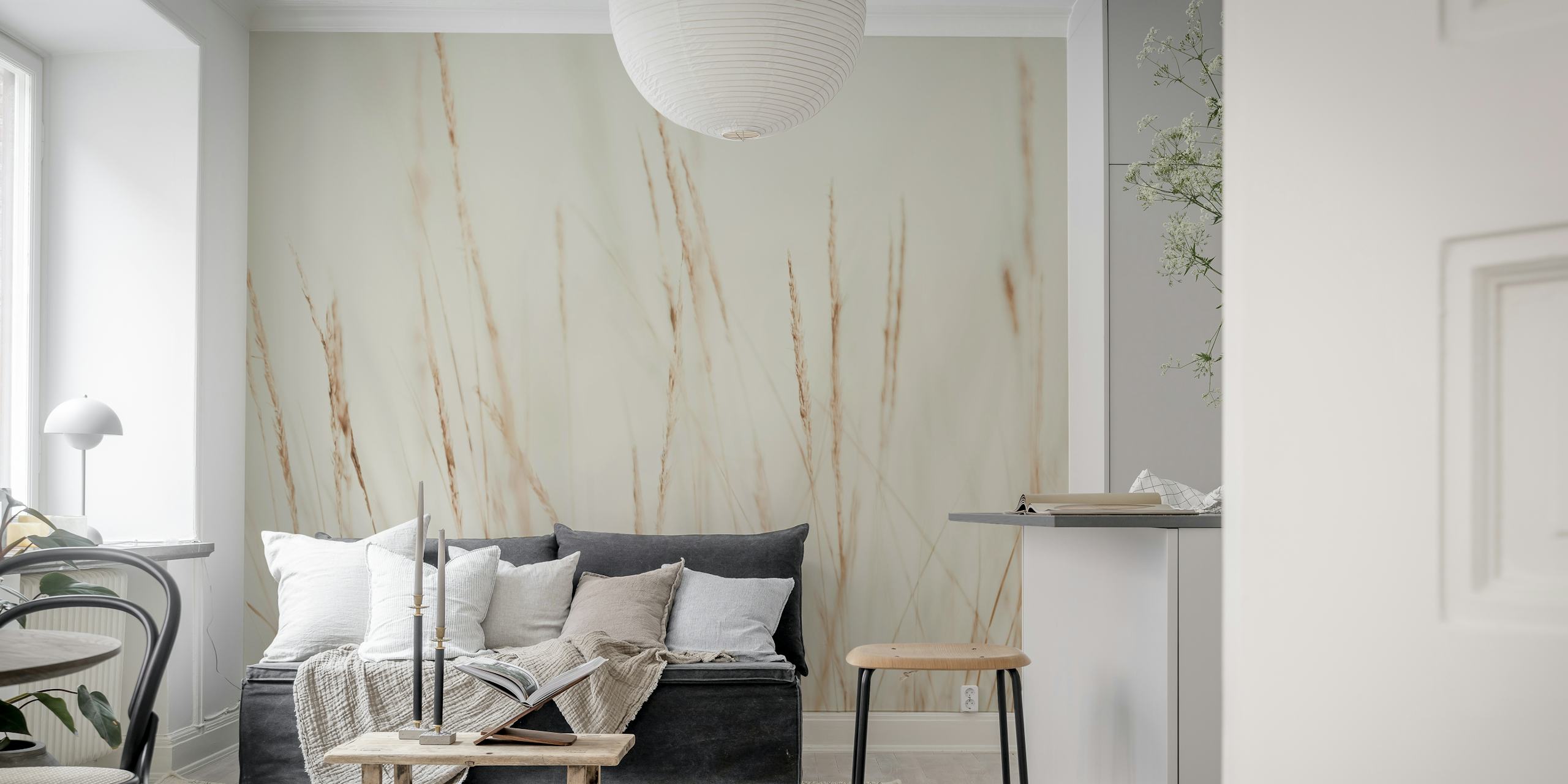 Ταπετσαρία Dune Grass Creme Beige Σε Ένα Δωμάτιο