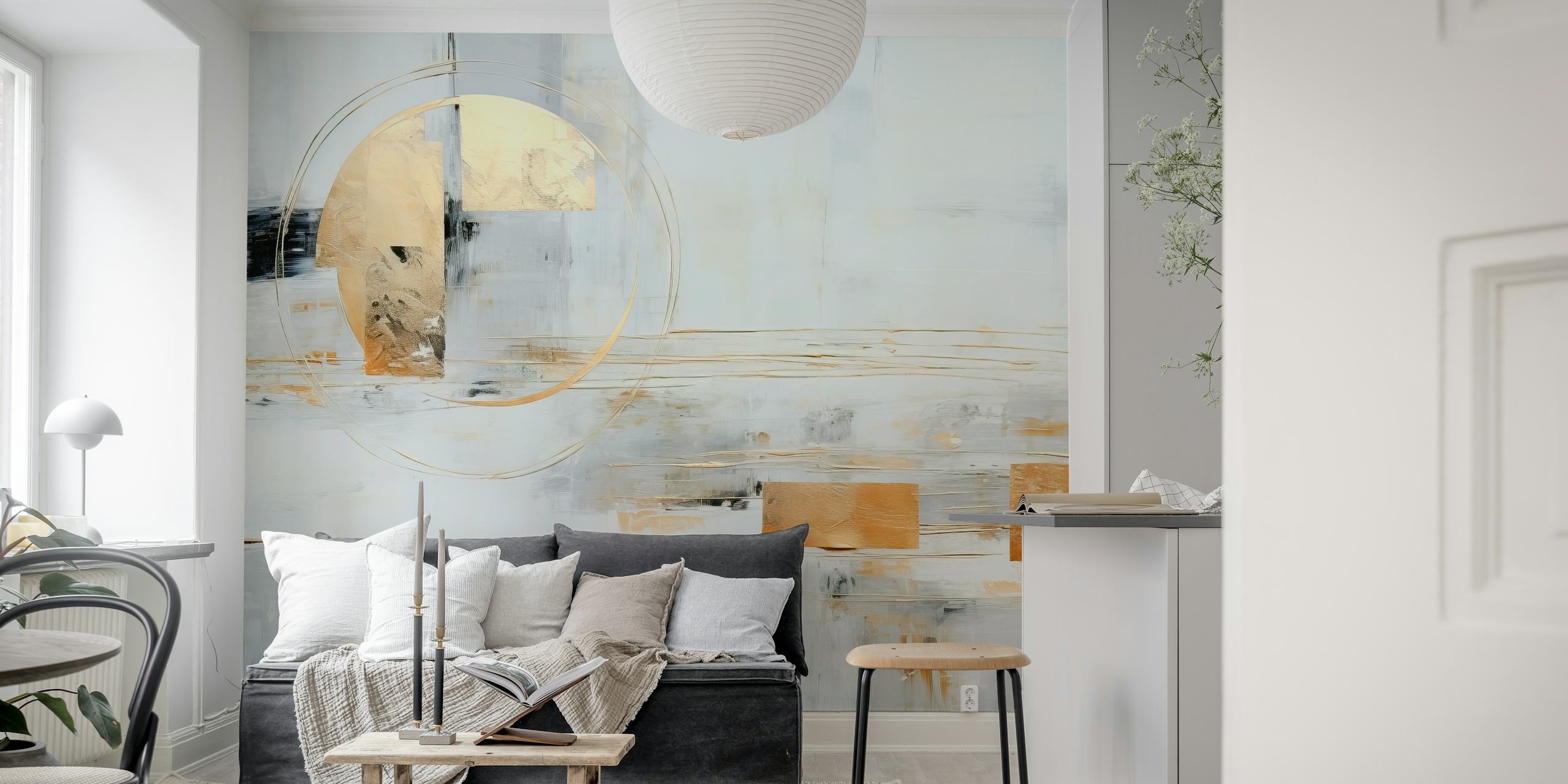 Papel Pintado Abstract Art Con Acentos Dorados