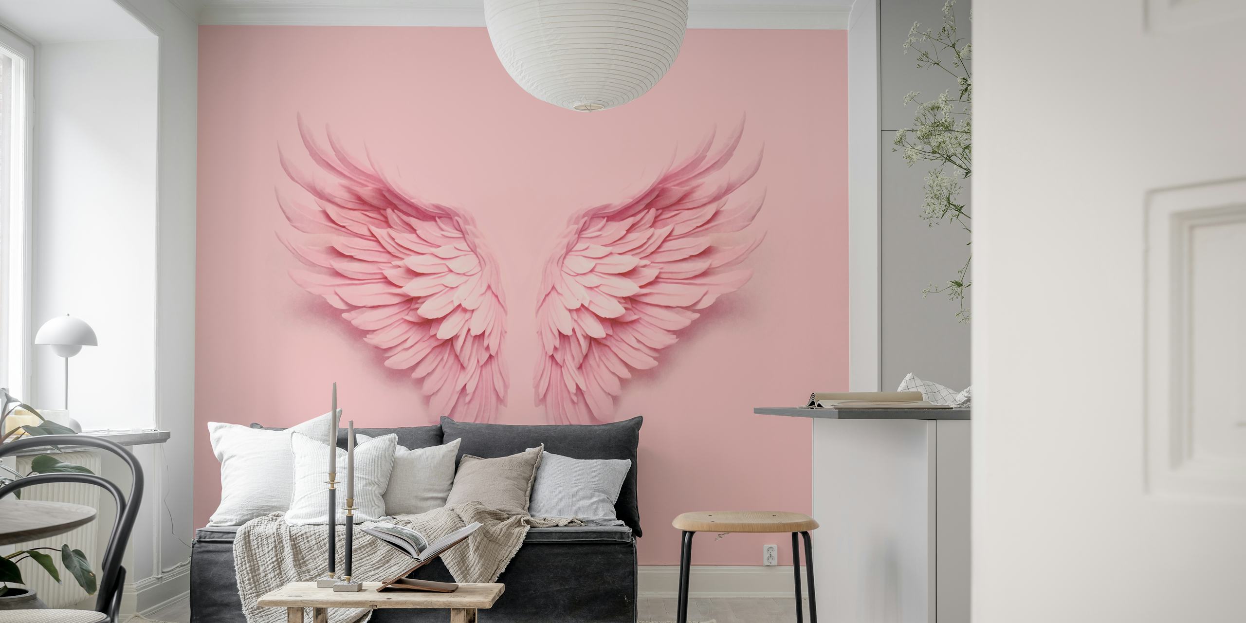 Pink Angel Wings Backdrop w pokoju