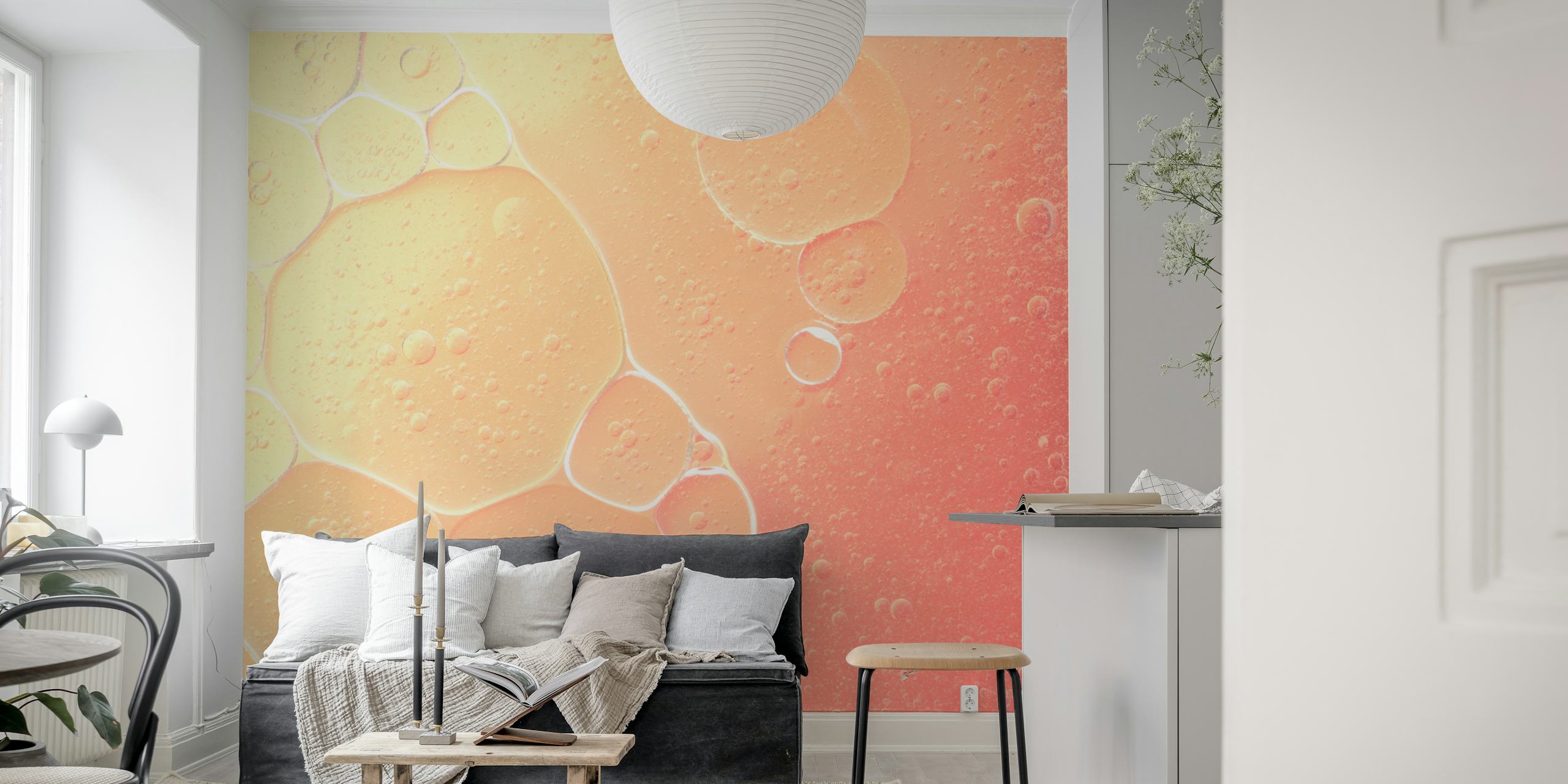 Carta da parati Vivid Bubble Artistry in una stanza