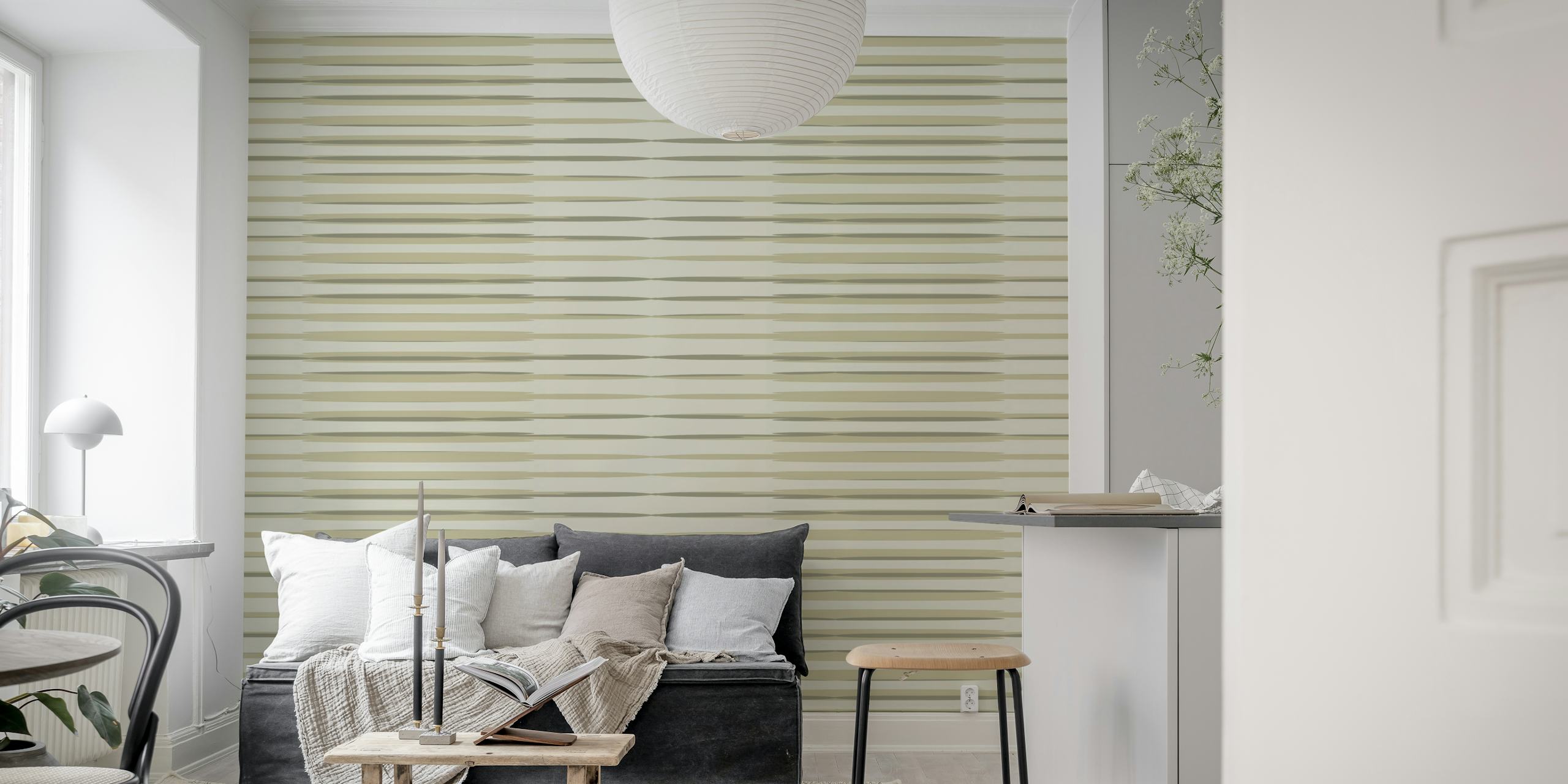 Japandi Minimalist 3 tapetti huoneessa
