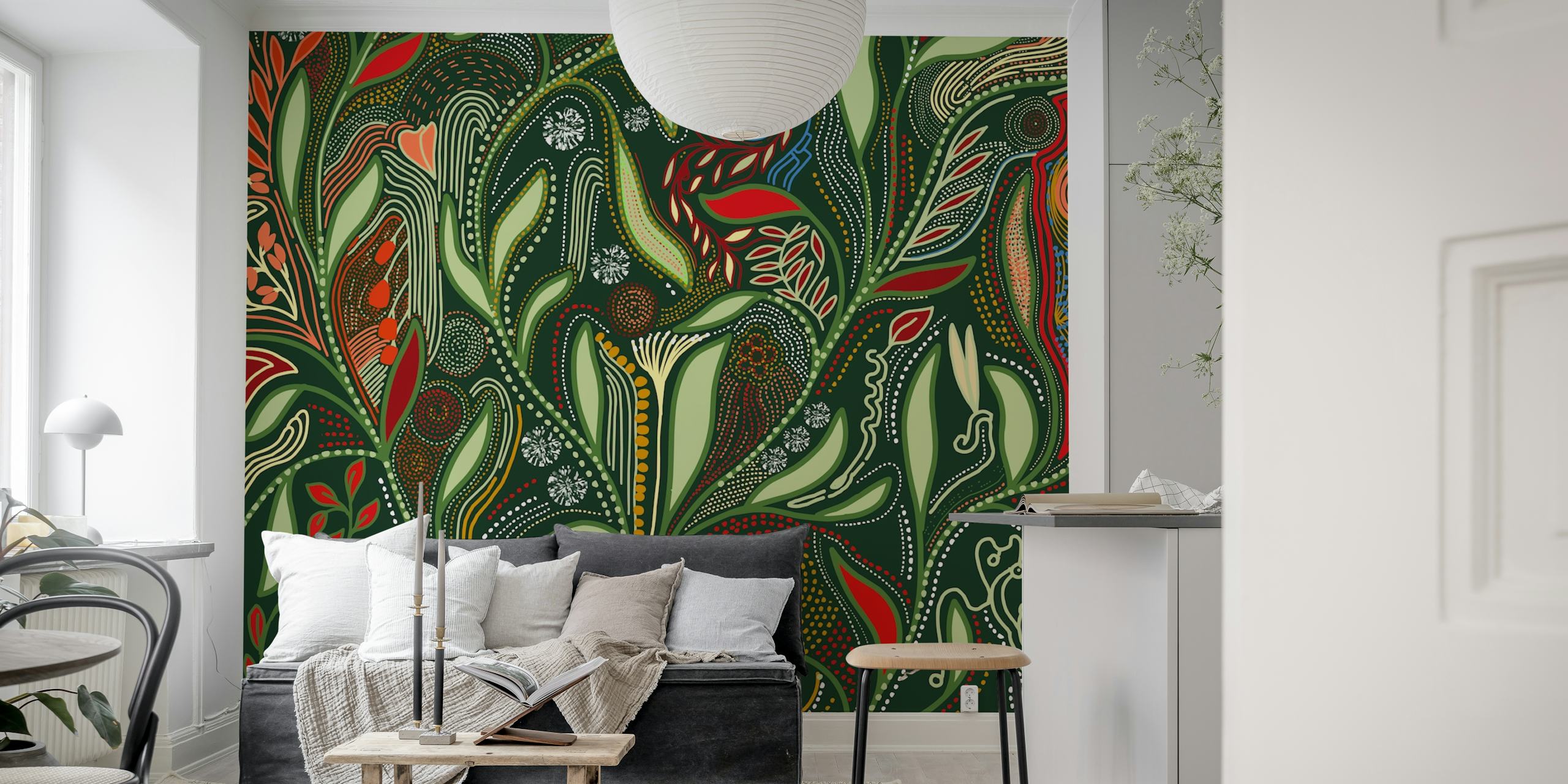 Ethereal Garden wallpaper displayed in a room