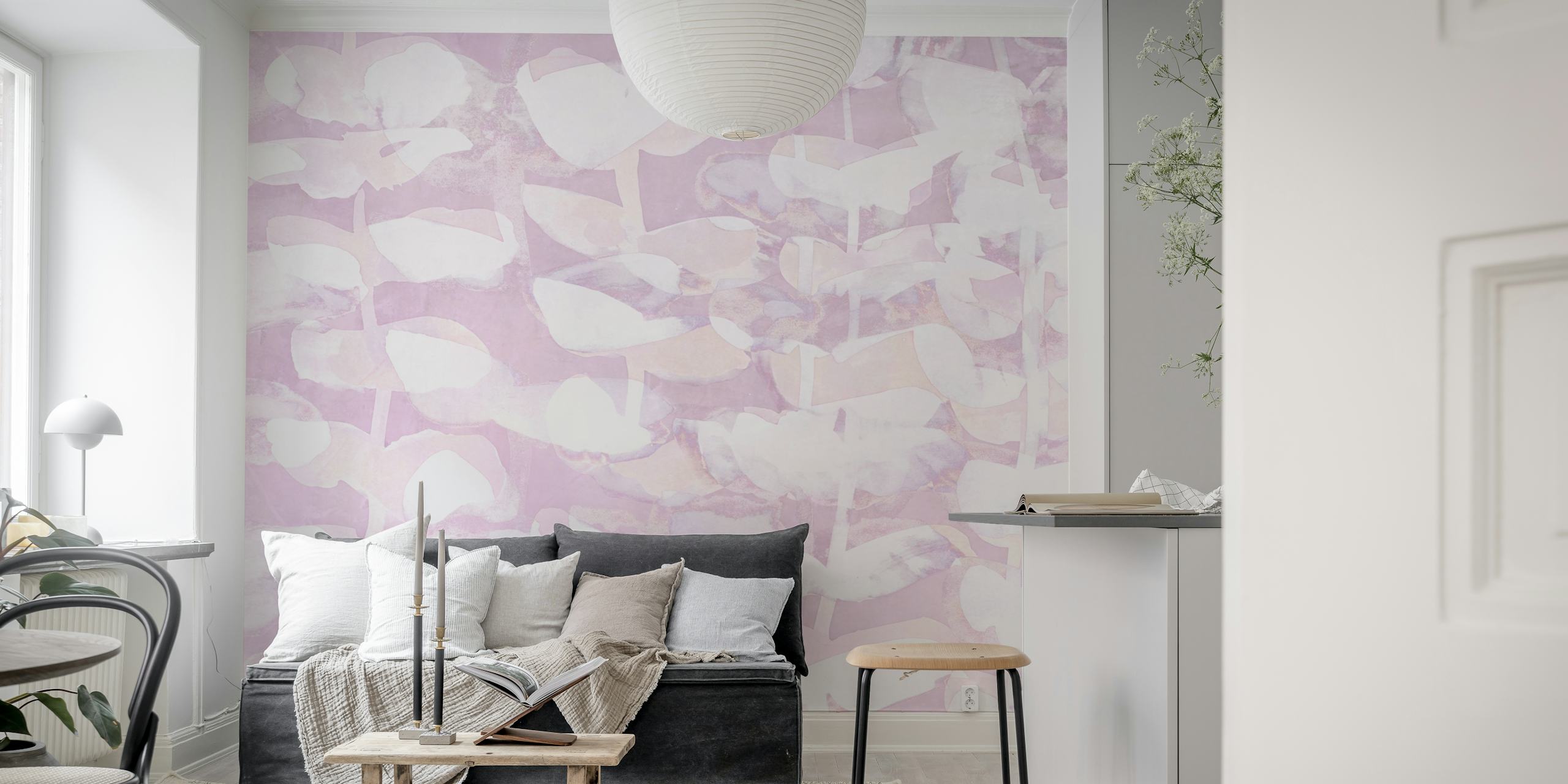 φλοράλ ταπετσαρία floralesque rosato σε έναν χώρο